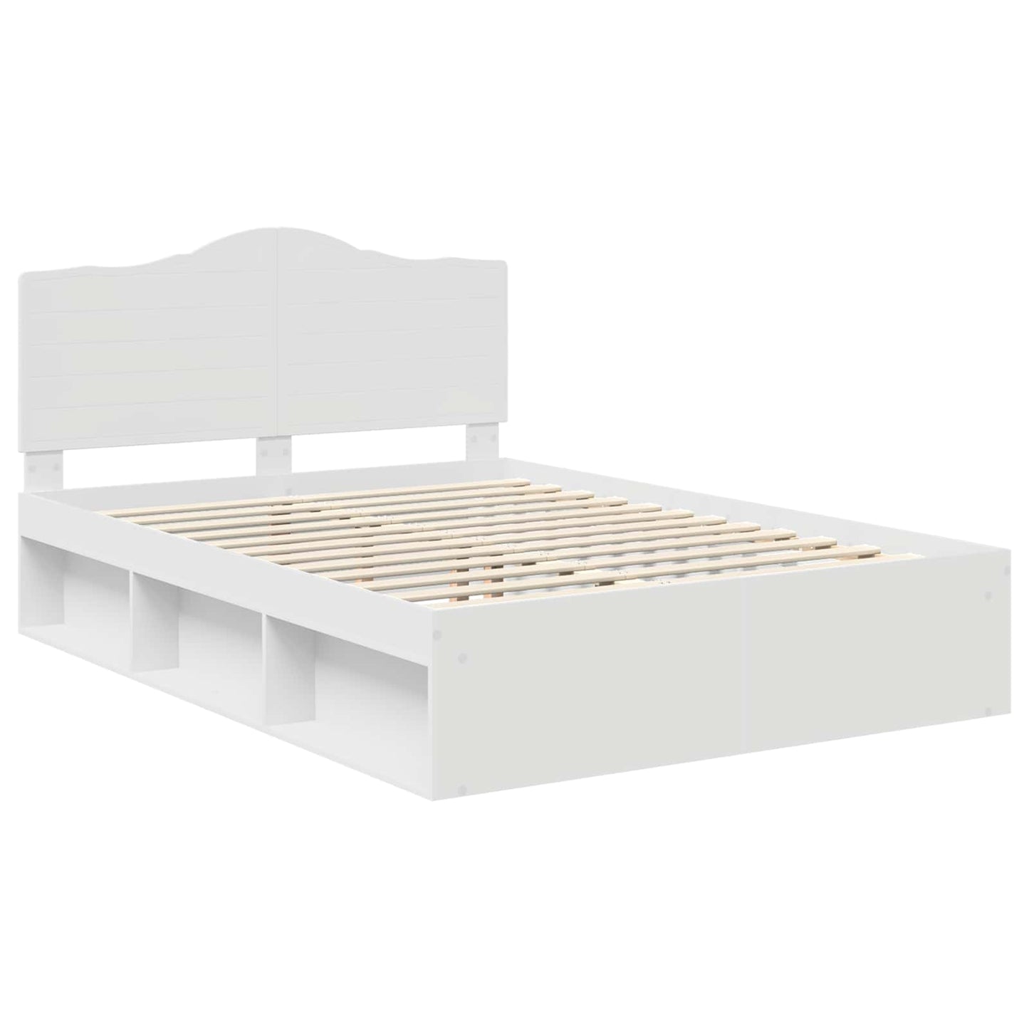 Bedframe met hoofdeinde Wit 150 x 200 cm Massief grenenhout is nu te koop bij PeponiXL, paradijselijk wonen!