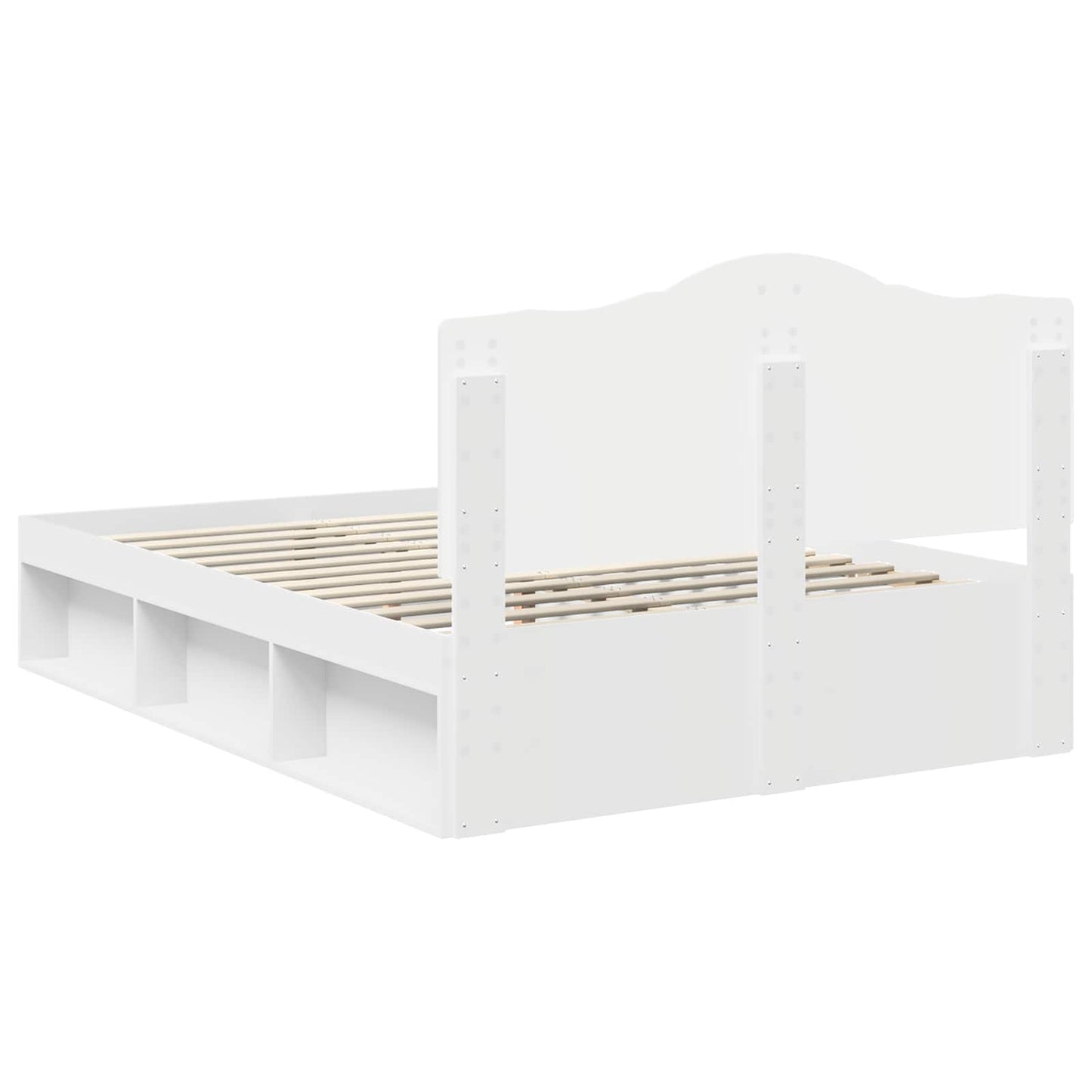 Bedframe met hoofdeinde Wit 150 x 200 cm Massief grenenhout is nu te koop bij PeponiXL, paradijselijk wonen!