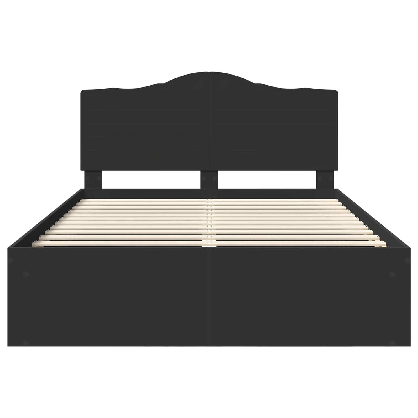 Bedframe met hoofdeinde Zwart 150 x 200 cm Massief grenenhout is nu te koop bij PeponiXL, paradijselijk wonen!