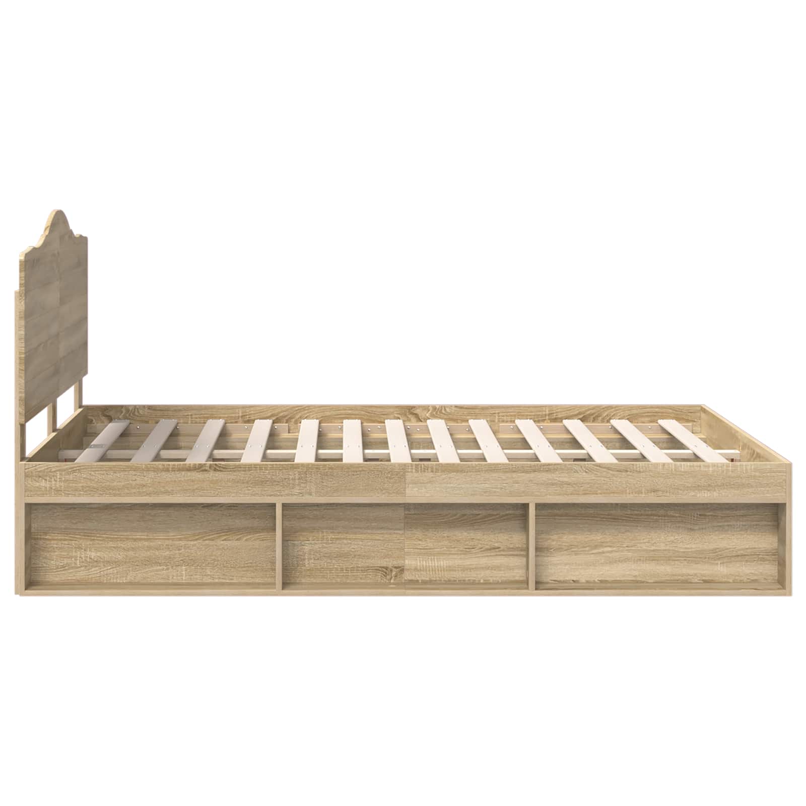Bedframe Sonoma Eiken 150 x 200 cm Massief grenenhout is nu te koop bij PeponiXL, paradijselijk wonen!