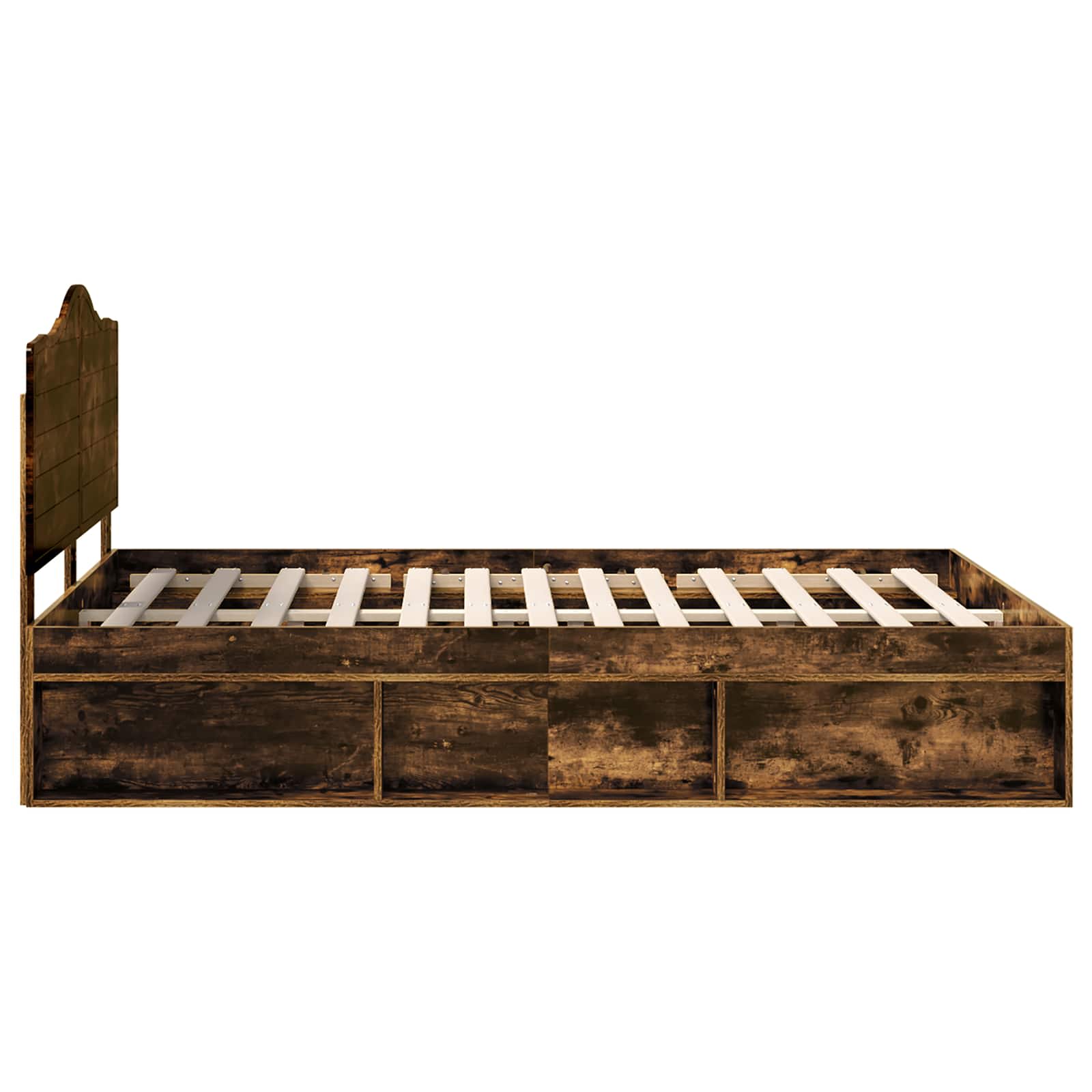 Bedframe Gerookt eiken 150 x 200 cm Massief grenenhout is nu te koop bij PeponiXL, paradijselijk wonen!