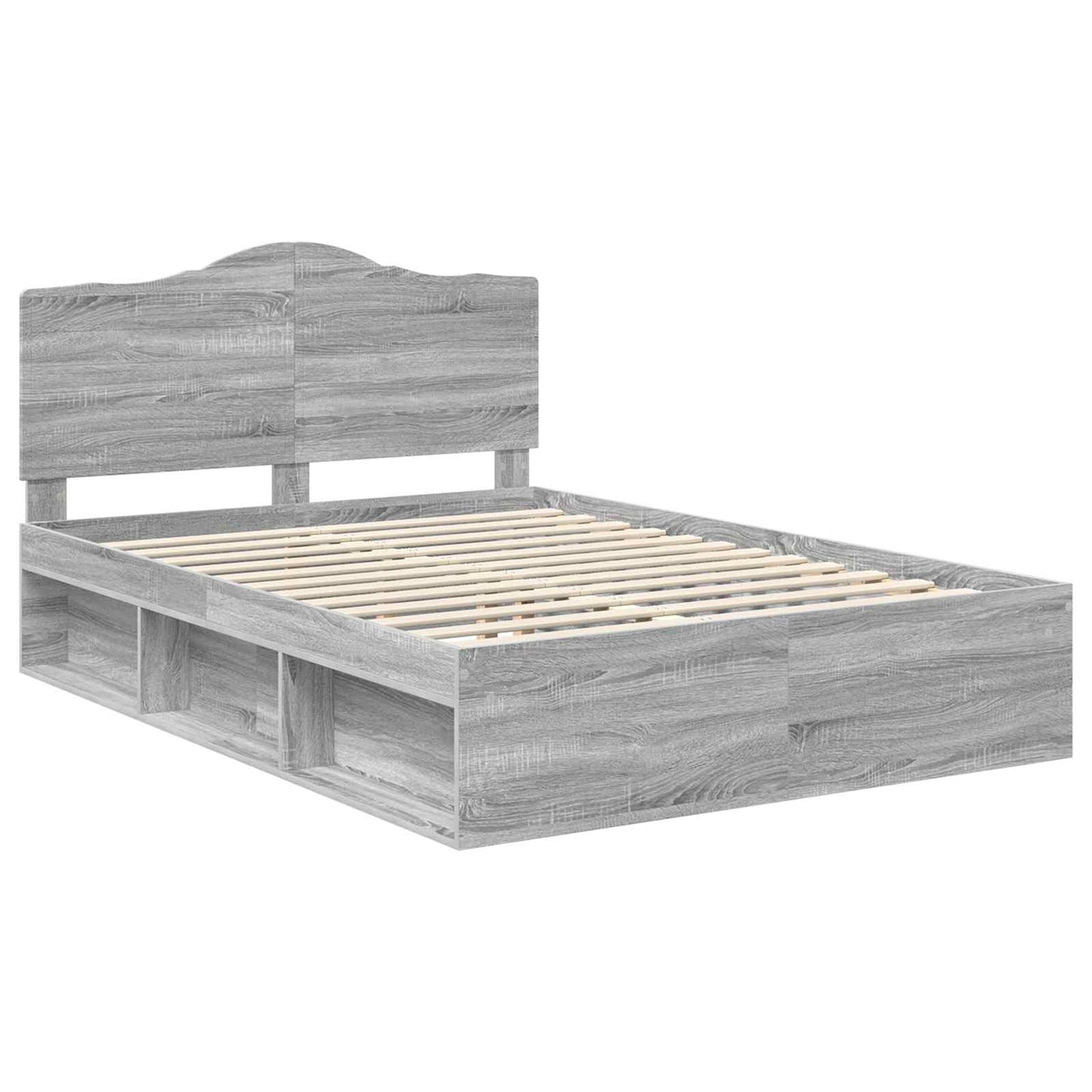 Bedframe Grijs Sonoma 150 x 200 cm Massief grenenhout is nu te koop bij PeponiXL, paradijselijk wonen!