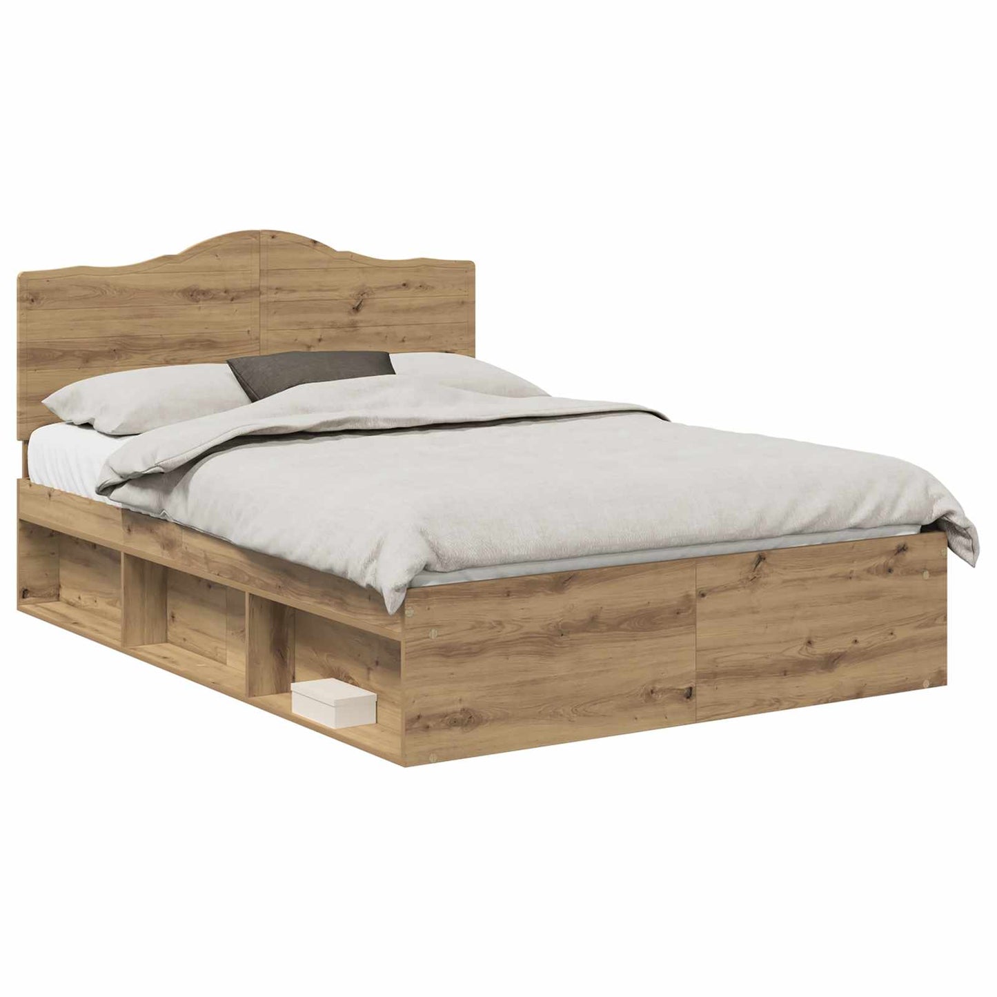 Bedframe Ambachtelijk eiken 150 x 200 cm Massief grenenhout is nu te koop bij PeponiXL, paradijselijk wonen!
