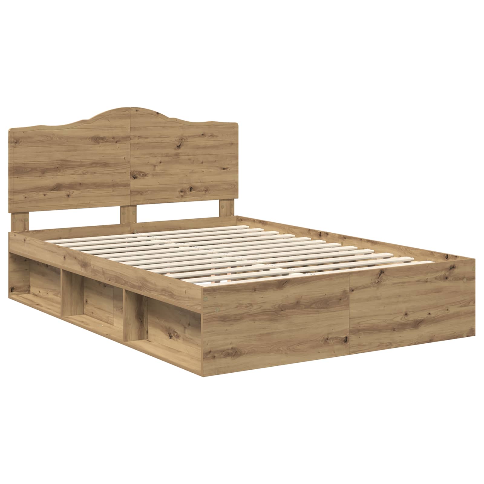 Bedframe Ambachtelijk eiken 150 x 200 cm Massief grenenhout is nu te koop bij PeponiXL, paradijselijk wonen!