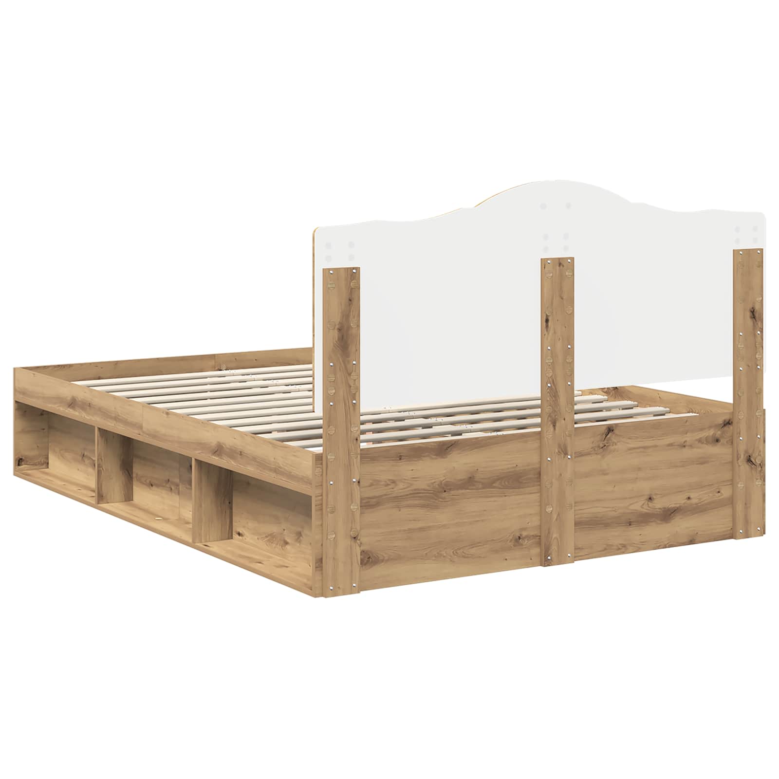 Bedframe Ambachtelijk eiken 150 x 200 cm Massief grenenhout is nu te koop bij PeponiXL, paradijselijk wonen!