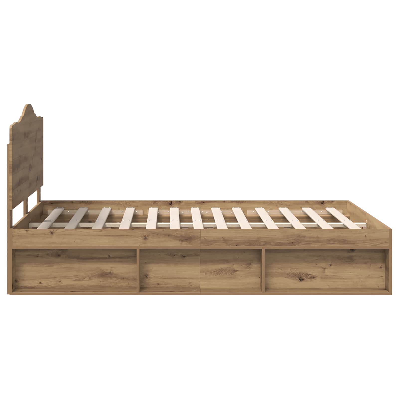 Bedframe Ambachtelijk eiken 150 x 200 cm Massief grenenhout is nu te koop bij PeponiXL, paradijselijk wonen!