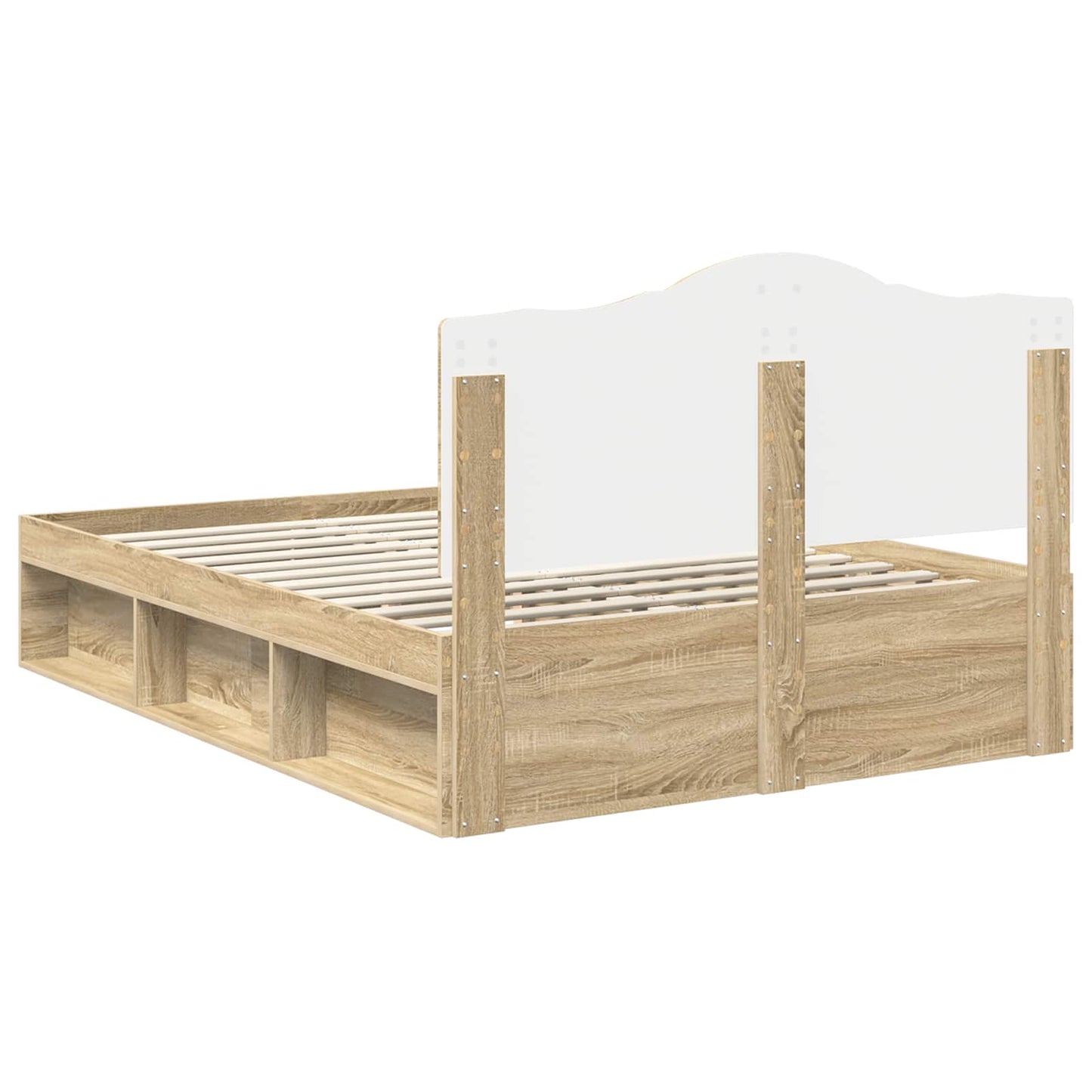 Bedframe met hoofdeinde Sonoma 140 x 200 cm Massief grenenhout is nu te koop bij PeponiXL, paradijselijk wonen!