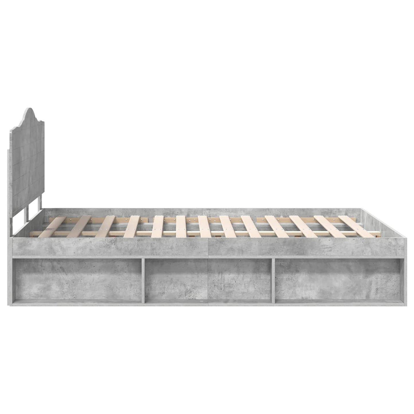 Bedframe met hoofdeinde Beton 140 x 200 cm Massief grenenhout is nu te koop bij PeponiXL, paradijselijk wonen!