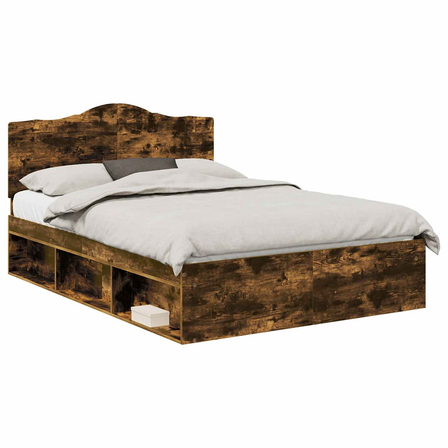Bedframe Gerookt eiken 140 x 200 cm Massief grenenhout is nu te koop bij PeponiXL, paradijselijk wonen!