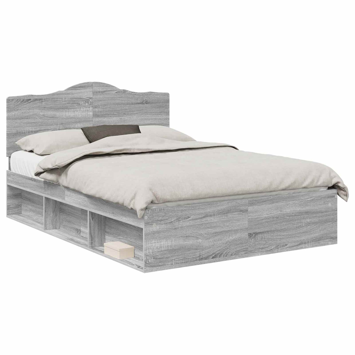 Bedframe Grijs Sonoma 140 x 200 cm Massief grenenhout is nu te koop bij PeponiXL, paradijselijk wonen!