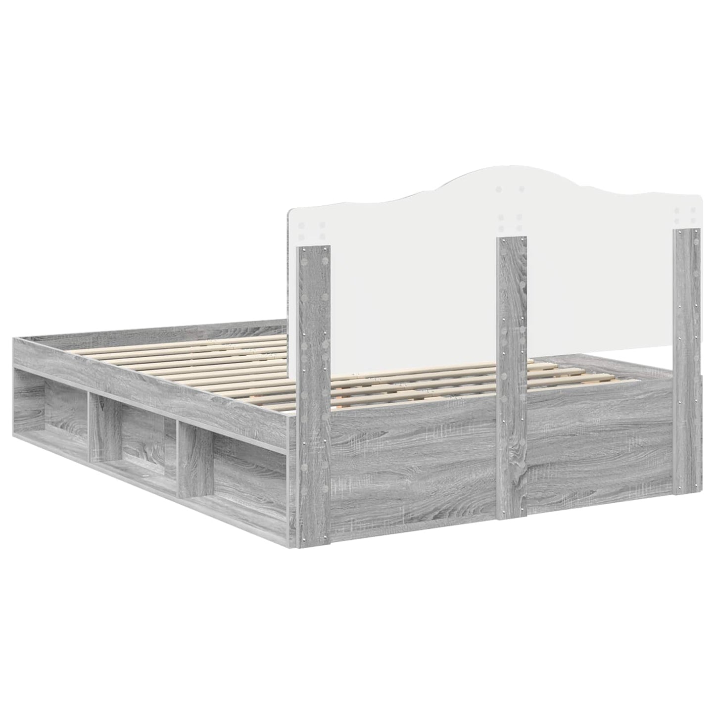 Bedframe Grijs Sonoma 140 x 200 cm Massief grenenhout is nu te koop bij PeponiXL, paradijselijk wonen!