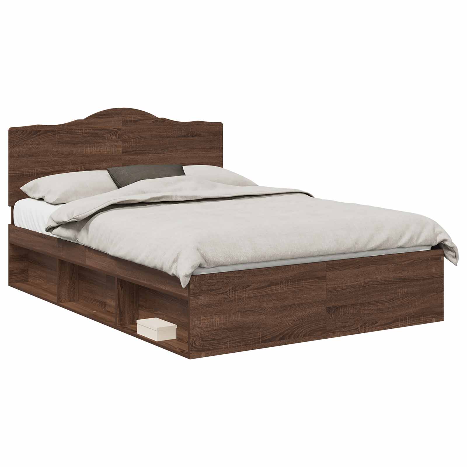 Bedframe Bruin Eiken 140 x 200 cm Massief grenenhout is nu te koop bij PeponiXL, paradijselijk wonen!