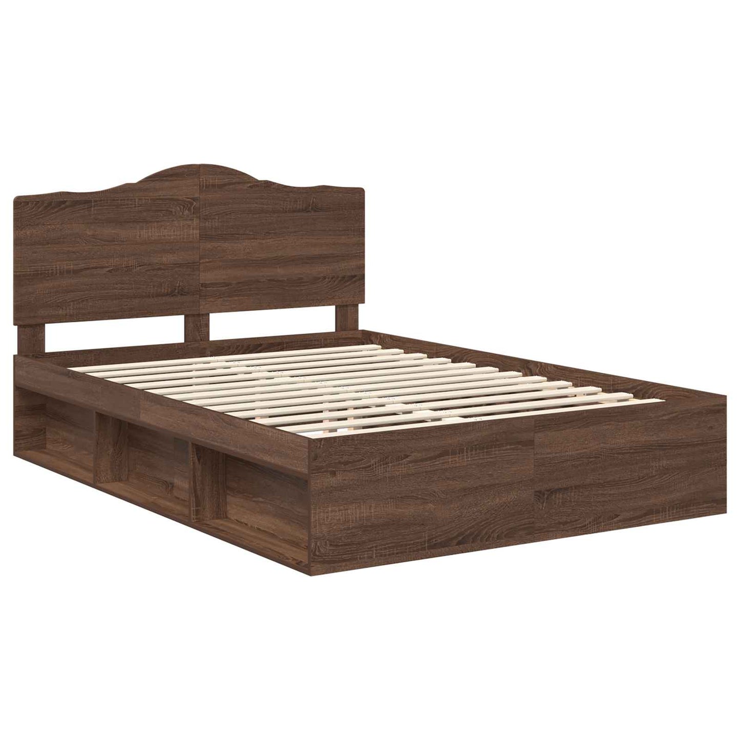 Bedframe Bruin Eiken 140 x 200 cm Massief grenenhout is nu te koop bij PeponiXL, paradijselijk wonen!