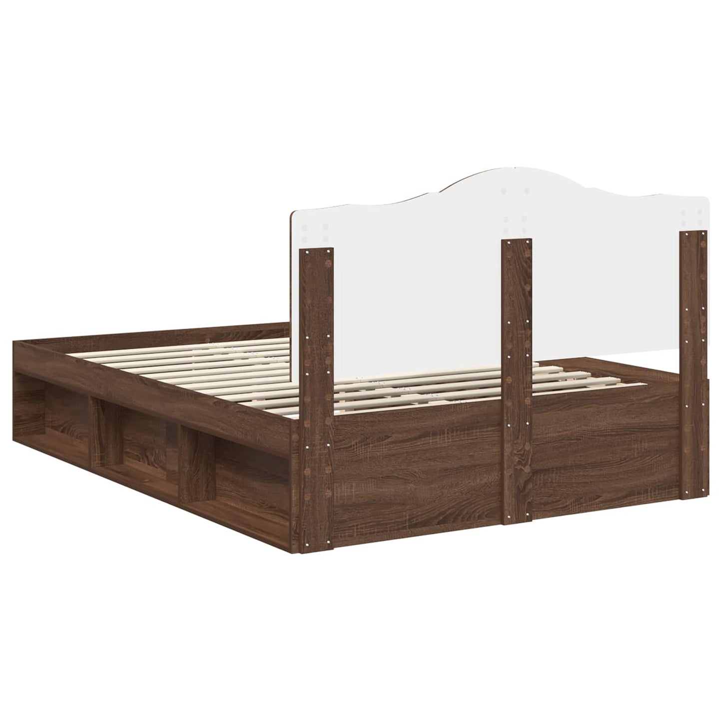 Bedframe Bruin Eiken 140 x 200 cm Massief grenenhout is nu te koop bij PeponiXL, paradijselijk wonen!
