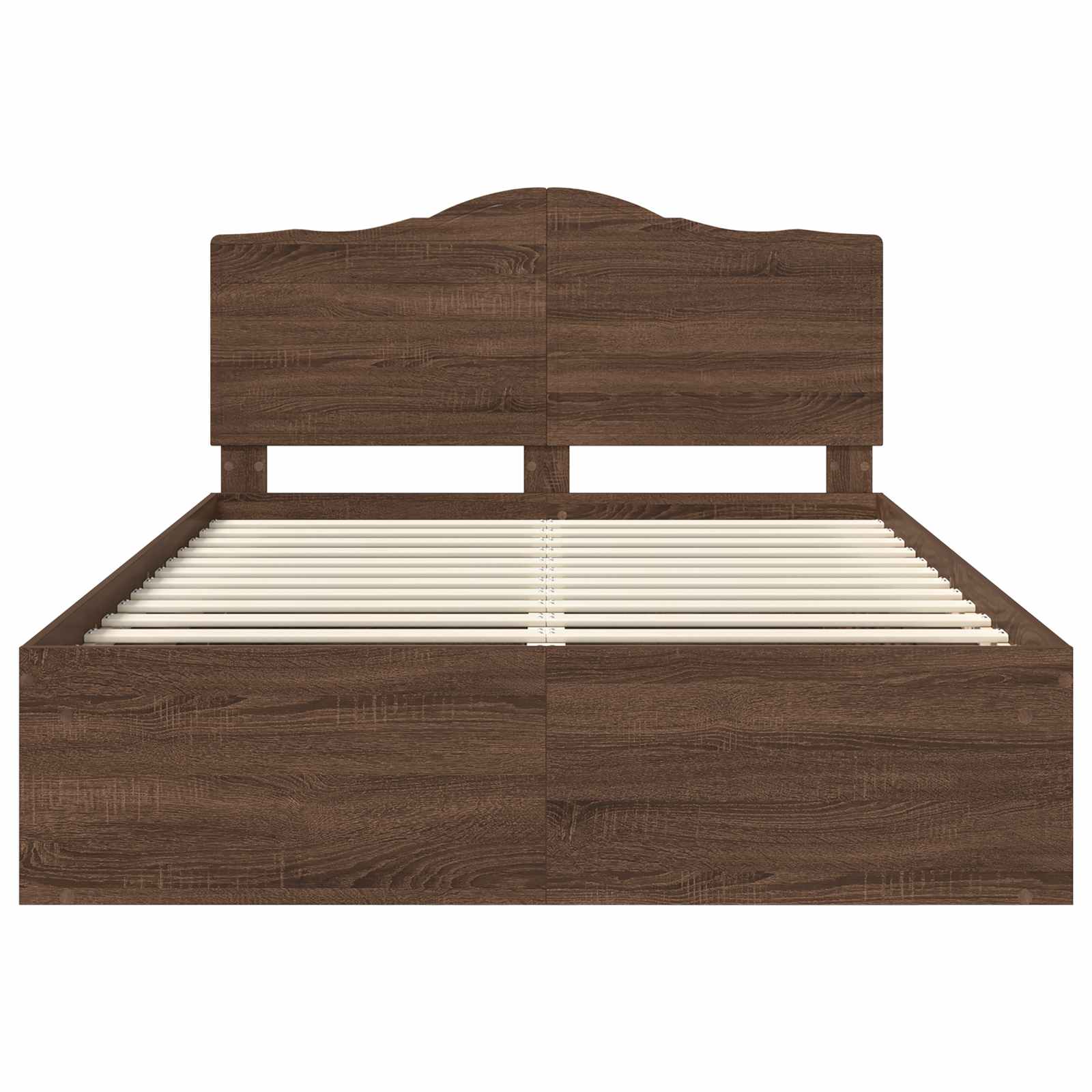 Bedframe Bruin Eiken 140 x 200 cm Massief grenenhout is nu te koop bij PeponiXL, paradijselijk wonen!