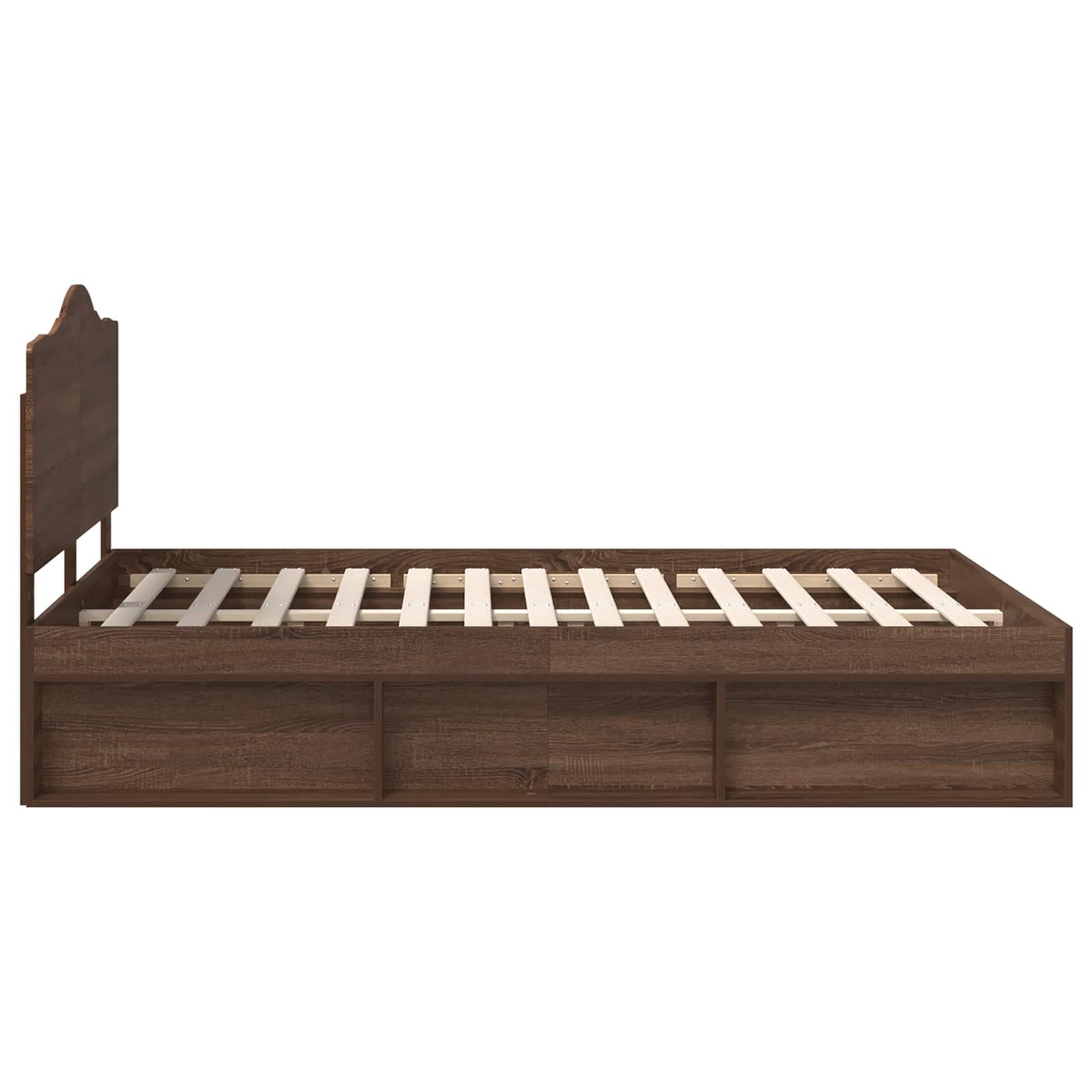 Bedframe Bruin Eiken 140 x 200 cm Massief grenenhout is nu te koop bij PeponiXL, paradijselijk wonen!
