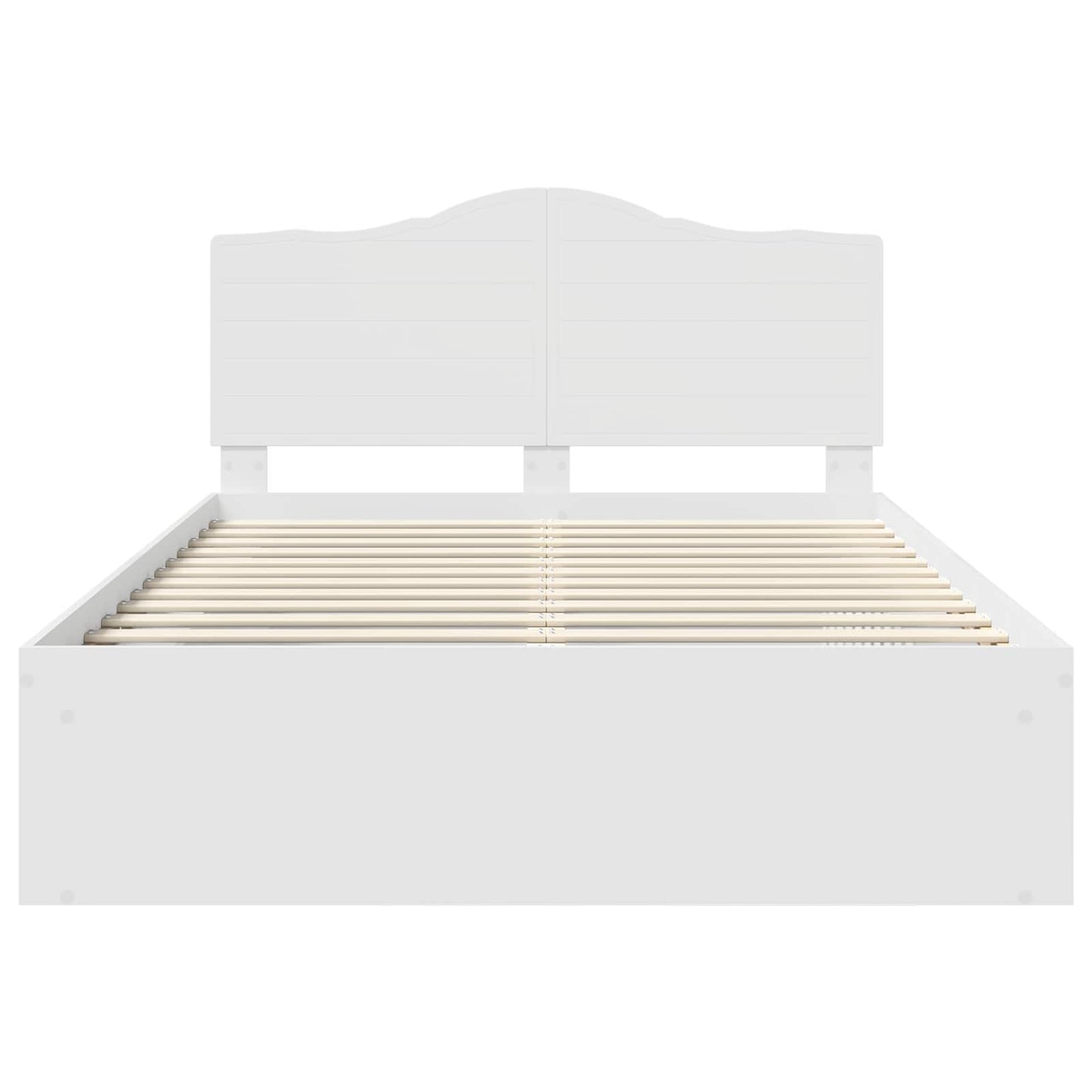 Bedframe met hoofdeinde Wit 140 x 190 cm Massief grenenhout is nu te koop bij PeponiXL, paradijselijk wonen!