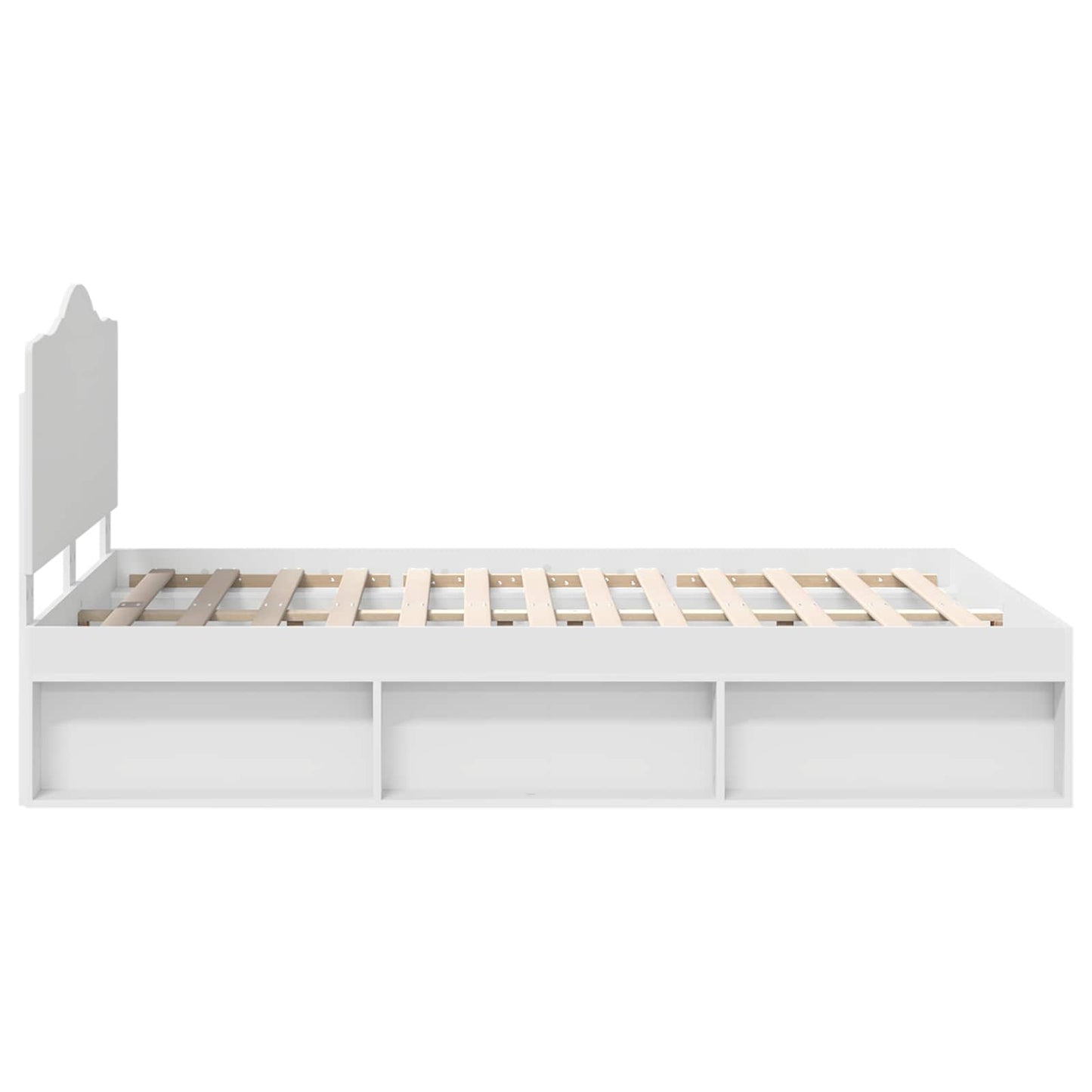 Bedframe met hoofdeinde Wit 140 x 190 cm Massief grenenhout is nu te koop bij PeponiXL, paradijselijk wonen!