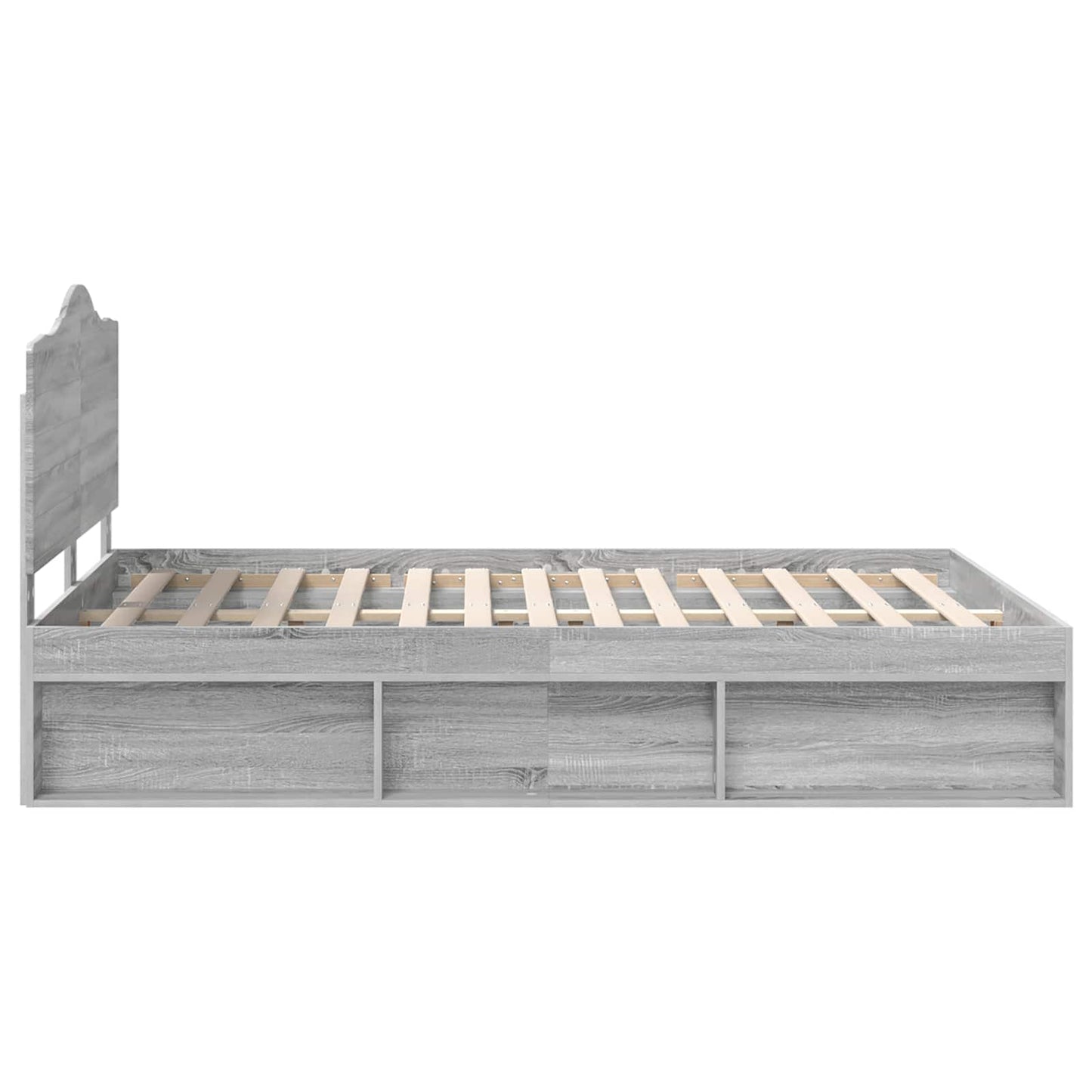Bedframe Grijs Sonoma 140 x 190 cm Massief grenenhout is nu te koop bij PeponiXL, paradijselijk wonen!