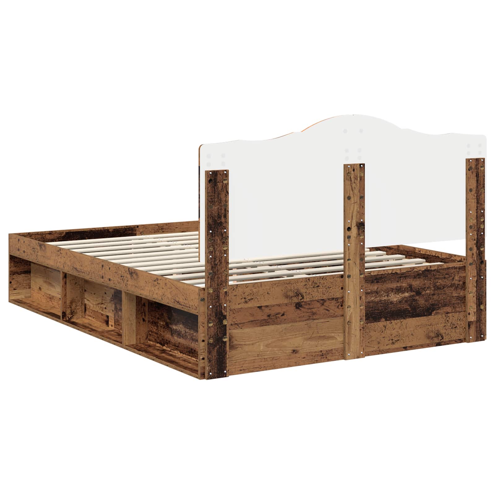 Bedframe met hoofdeinde Oudhout 140 x 190 cm Massief grenenhout is nu te koop bij PeponiXL, paradijselijk wonen!