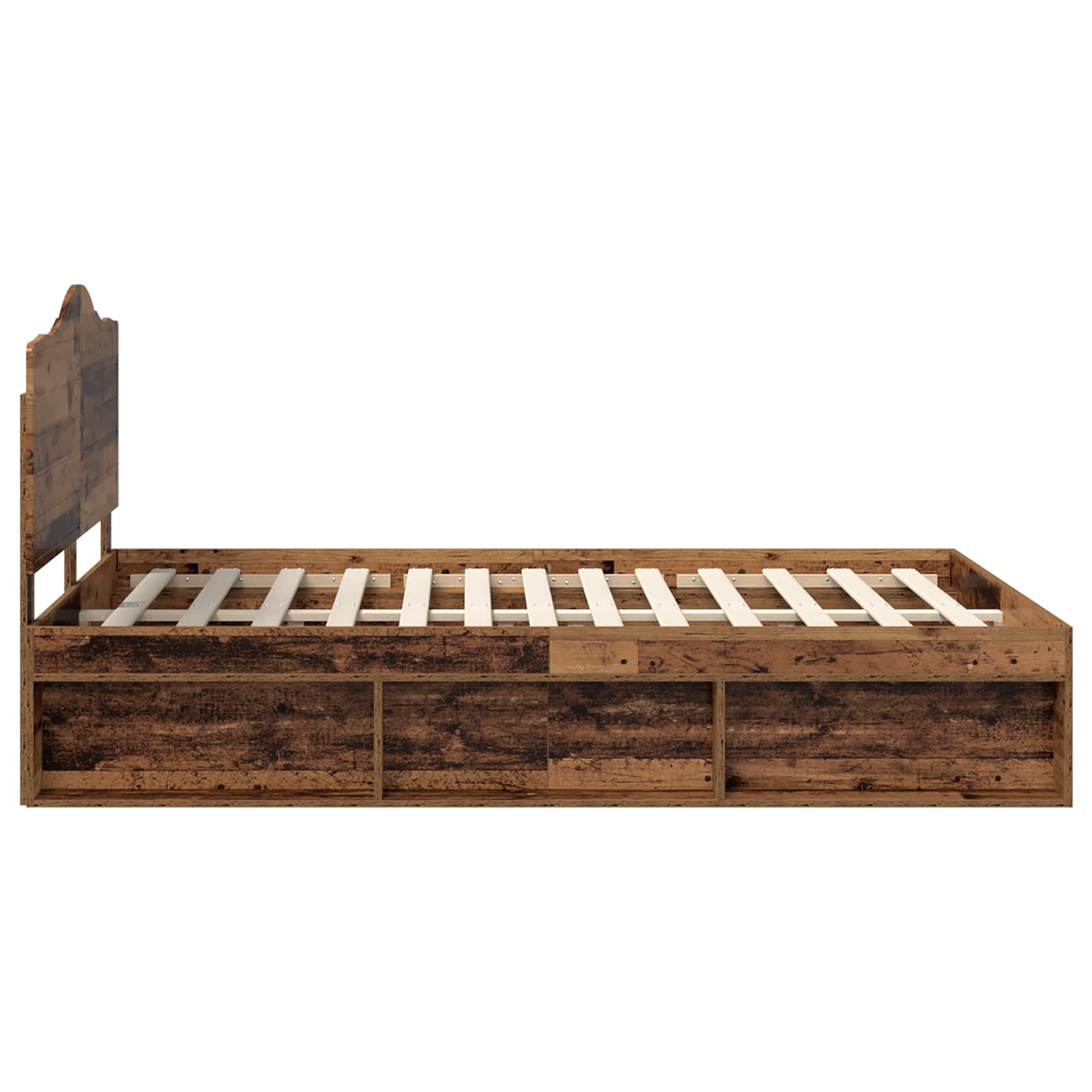 Bedframe met hoofdeinde Oudhout 140 x 190 cm Massief grenenhout is nu te koop bij PeponiXL, paradijselijk wonen!