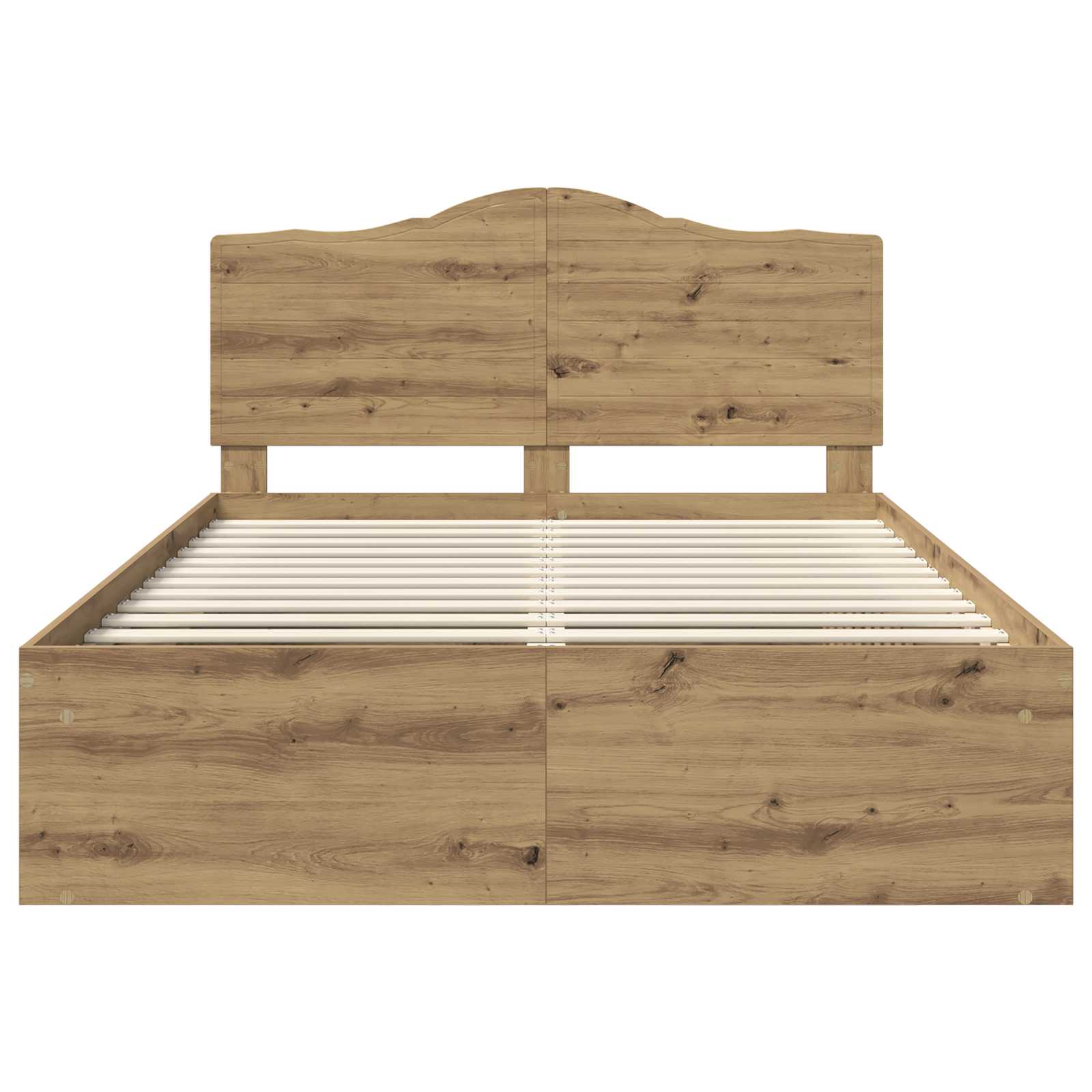Bedframe Ambachtelijk eiken 140 x 190 cm Massief grenenhout is nu te koop bij PeponiXL, paradijselijk wonen!