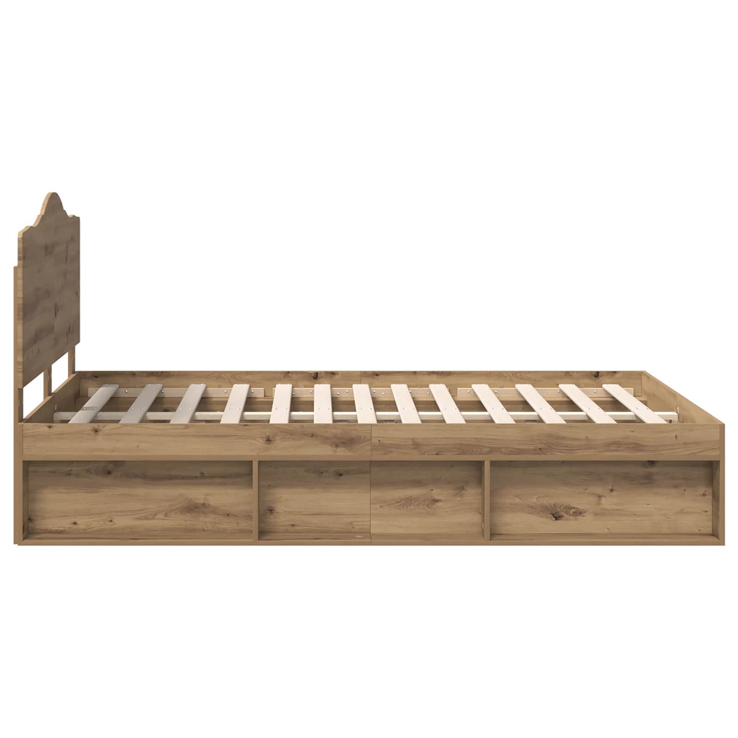 Bedframe Ambachtelijk eiken 140 x 190 cm Massief grenenhout is nu te koop bij PeponiXL, paradijselijk wonen!