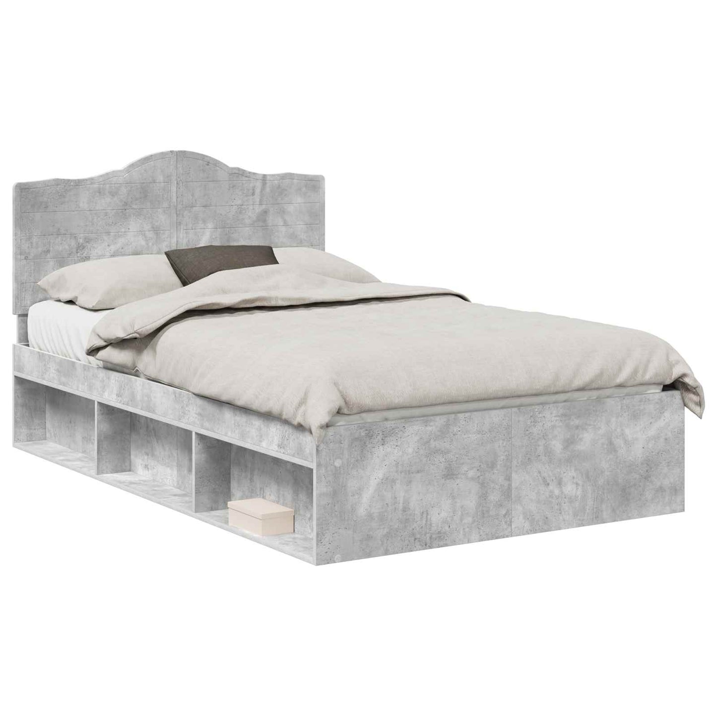Bedframe Concerte Grijs 135 x 190 cm Massief grenenhout is nu te koop bij PeponiXL, paradijselijk wonen!