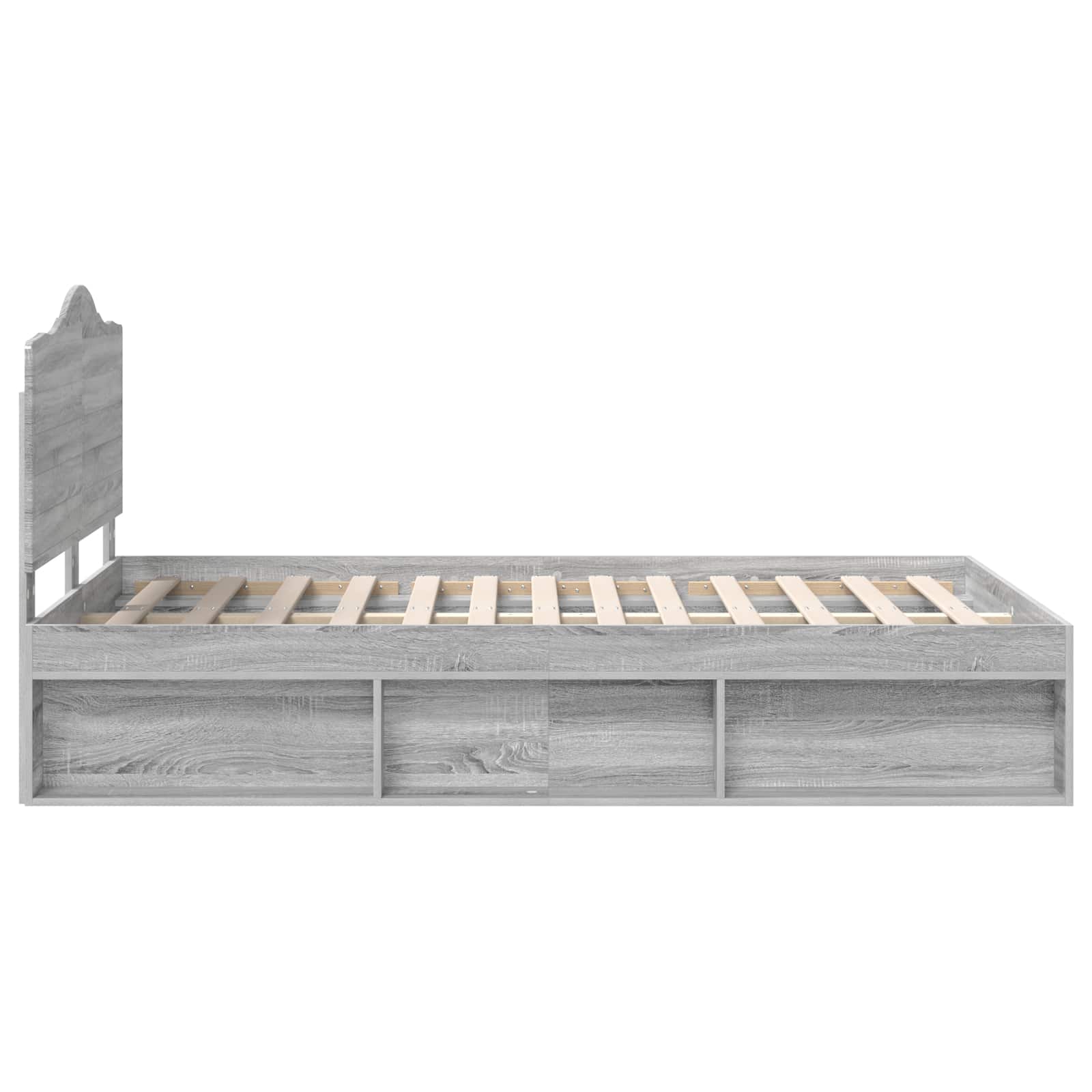 Bedframe Grijs Sonoma 135 x 190 cm Massief grenenhout is nu te koop bij PeponiXL, paradijselijk wonen!