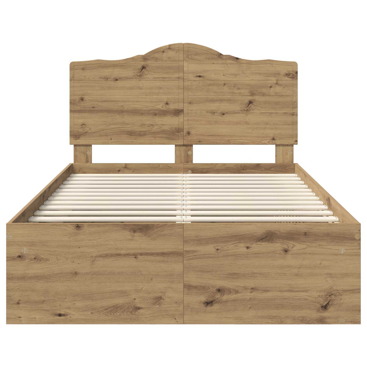 Bedframe Ambachtelijk eiken 135 x 190 cm Massief grenenhout is nu te koop bij PeponiXL, paradijselijk wonen!