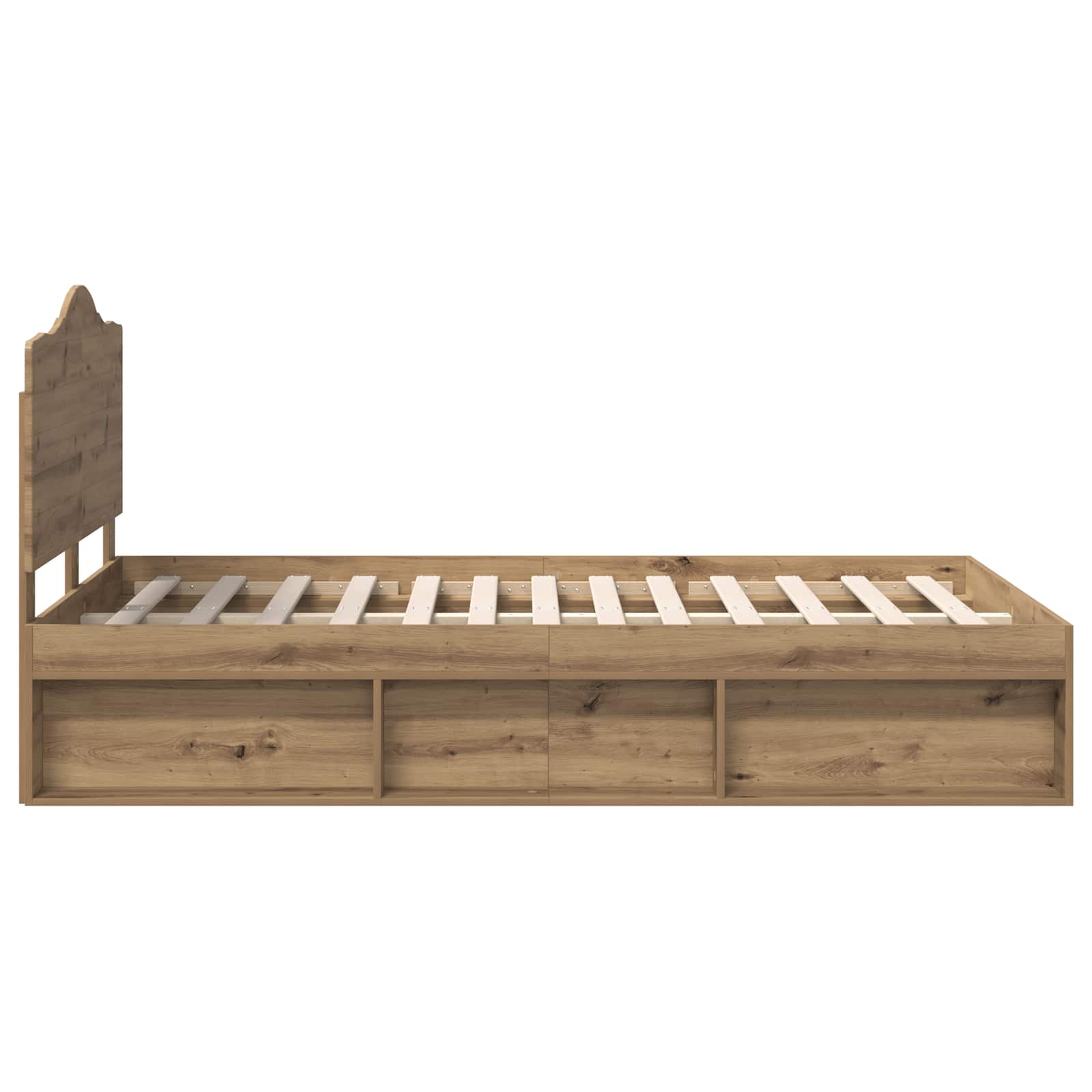 Bedframe Ambachtelijk eiken 135 x 190 cm Massief grenenhout is nu te koop bij PeponiXL, paradijselijk wonen!