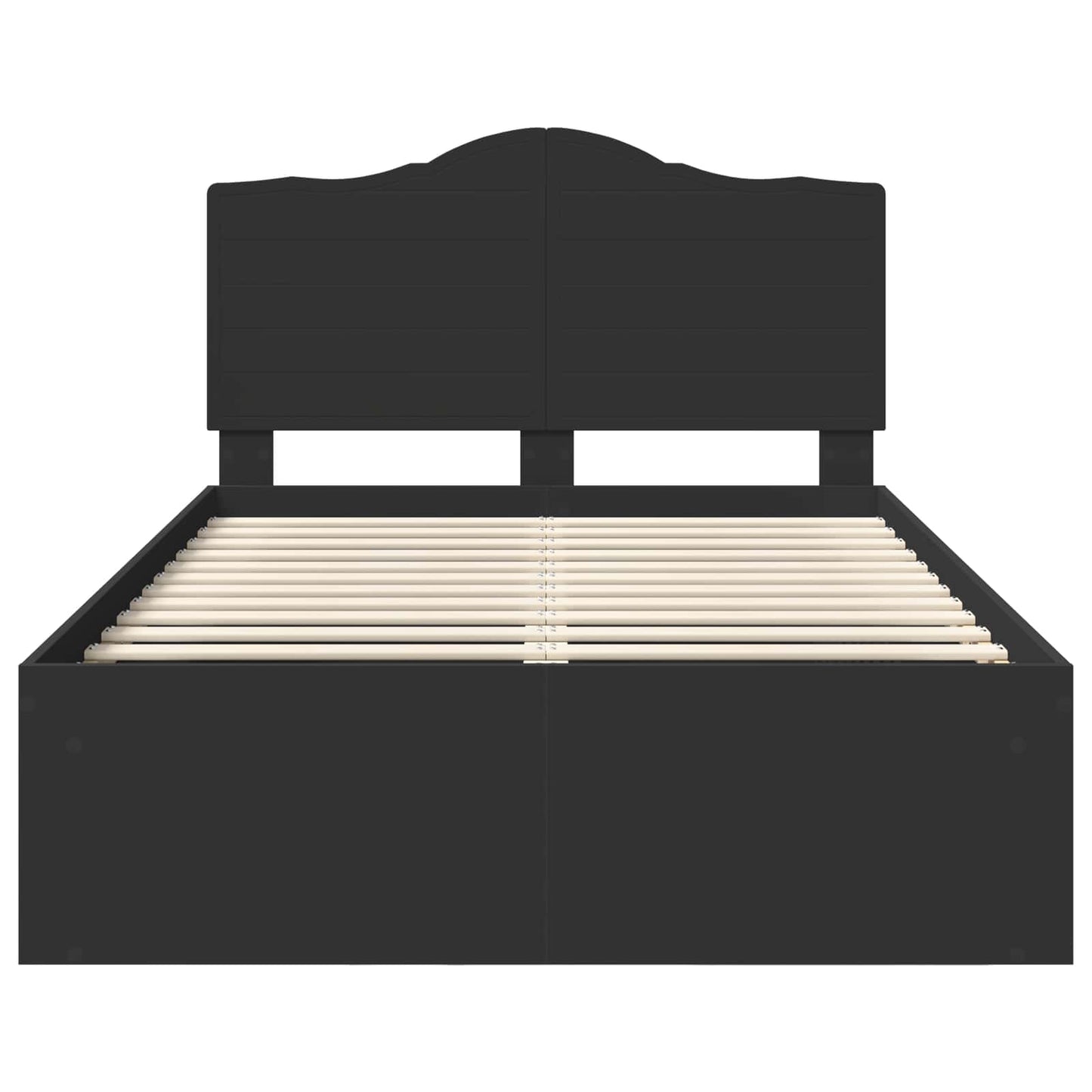 Bedframe met hoofdeinde Zwart 120 x 200 cm Massief grenenhout is nu te koop bij PeponiXL, paradijselijk wonen!