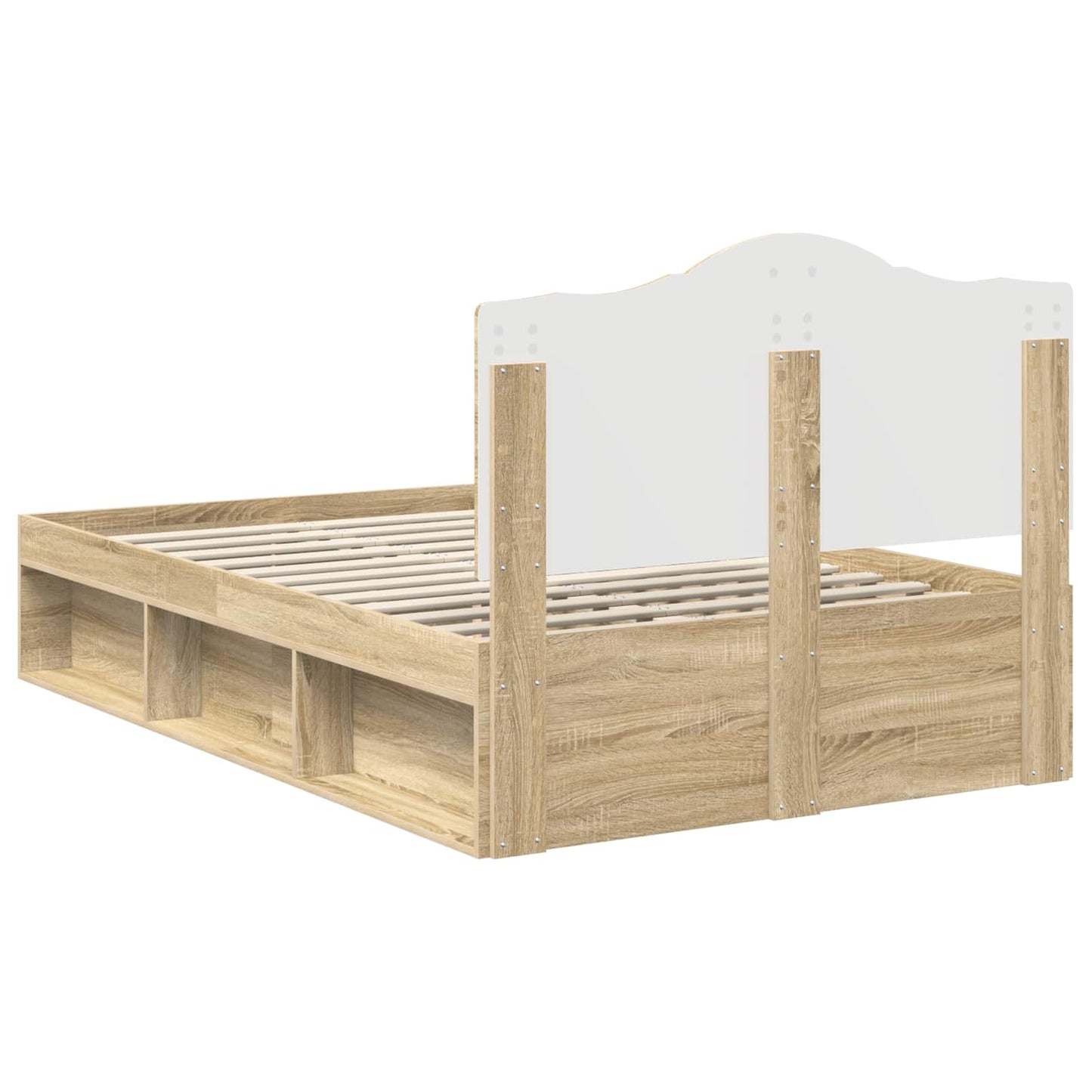 Bedframe met hoofdeinde Sonoma 120 x 200 cm Massief grenenhout is nu te koop bij PeponiXL, paradijselijk wonen!