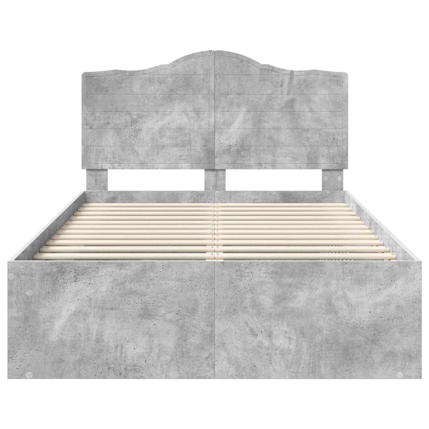 Bedframe met hoofdeinde Beton 120 x 200 cm Massief grenenhout is nu te koop bij PeponiXL, paradijselijk wonen!