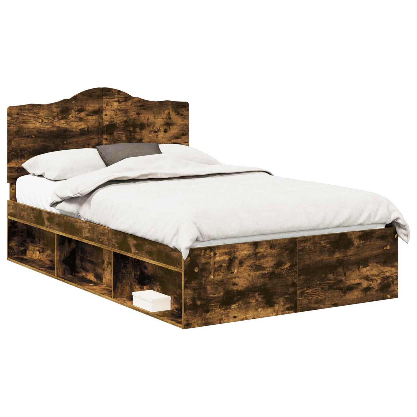 Bedframe Gerookt eiken 120 x 200 cm Massief grenenhout is nu te koop bij PeponiXL, paradijselijk wonen!