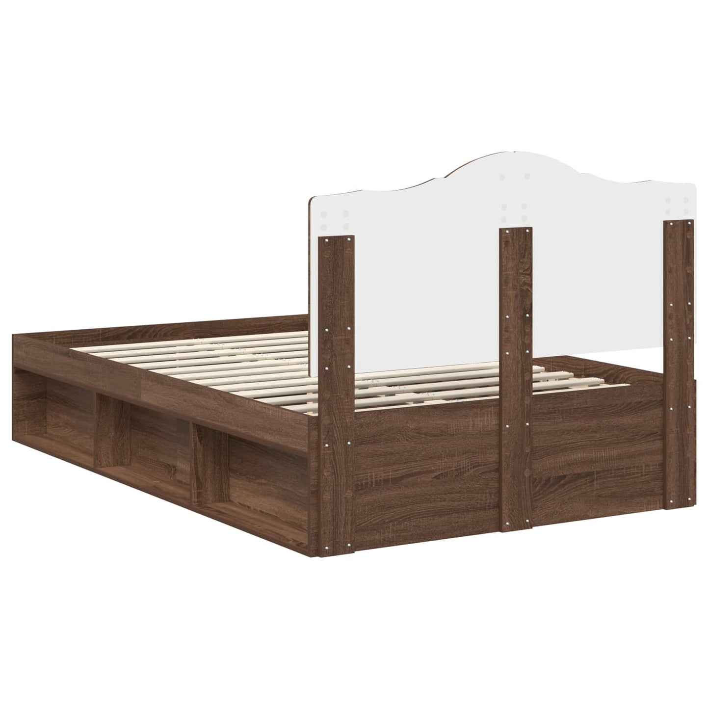 Bedframe Bruin Eiken 120 x 200 cm Massief grenenhout is nu te koop bij PeponiXL, paradijselijk wonen!