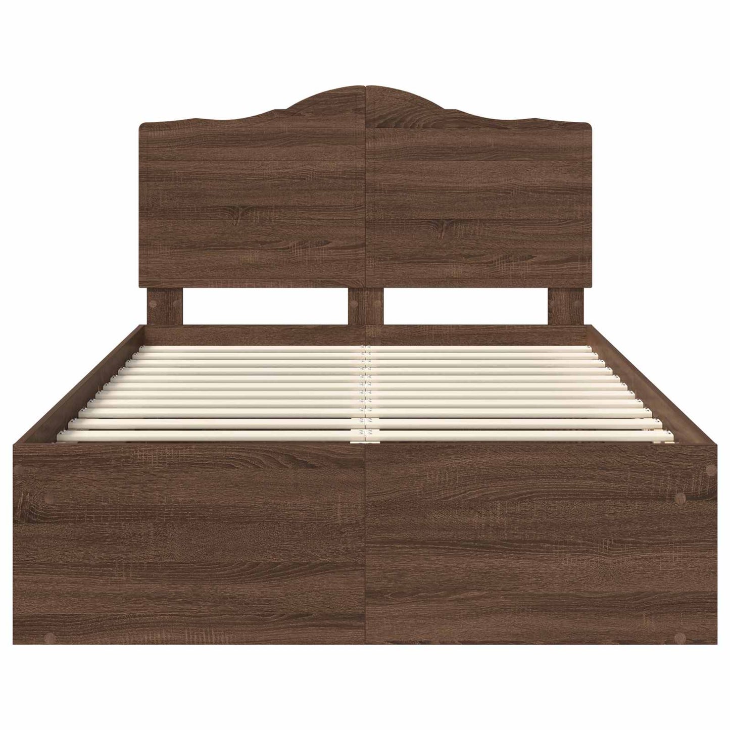 Bedframe Bruin Eiken 120 x 200 cm Massief grenenhout is nu te koop bij PeponiXL, paradijselijk wonen!