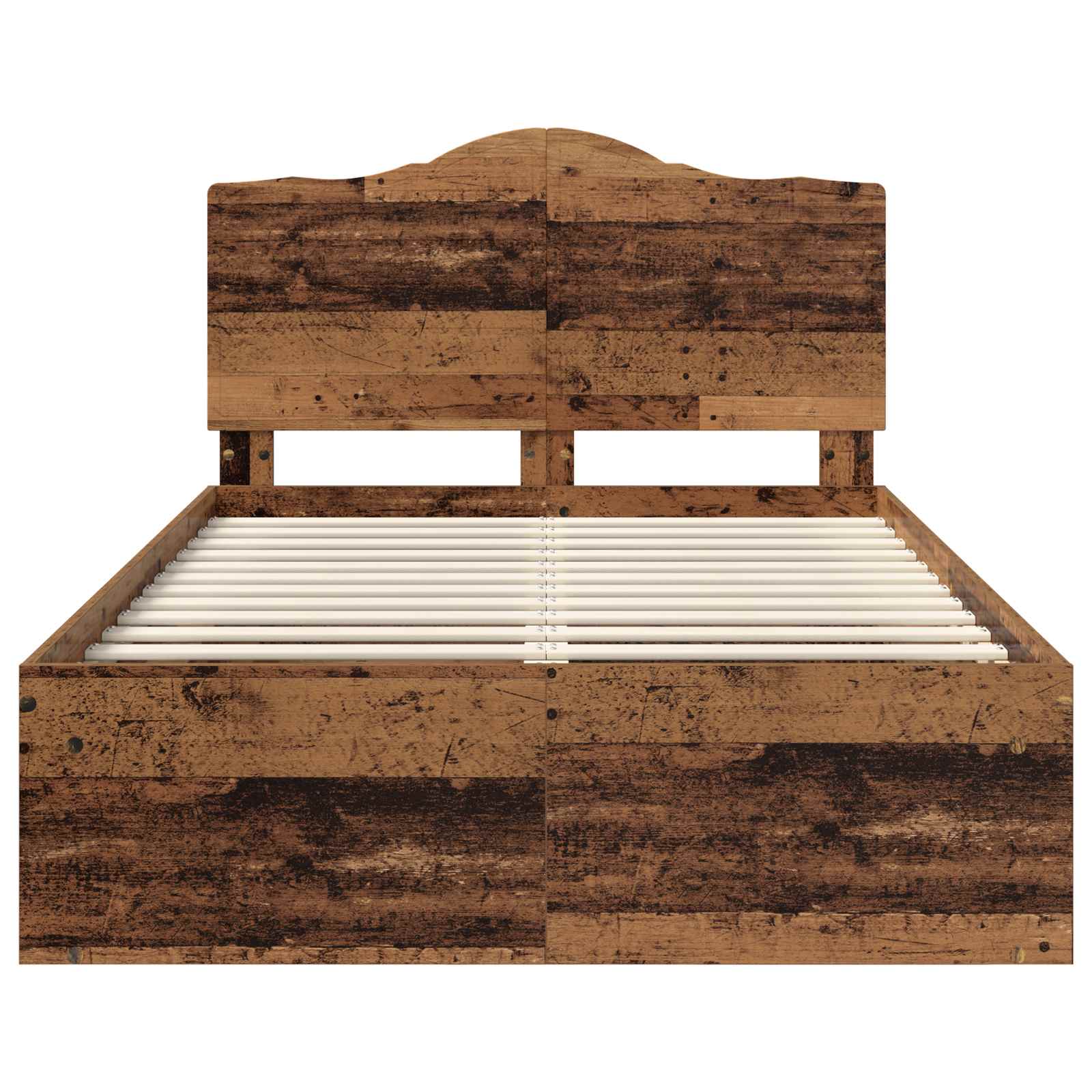 Bedframe met hoofdeinde Oudhout 120 x 200 cm Massief grenenhout is nu te koop bij PeponiXL, paradijselijk wonen!