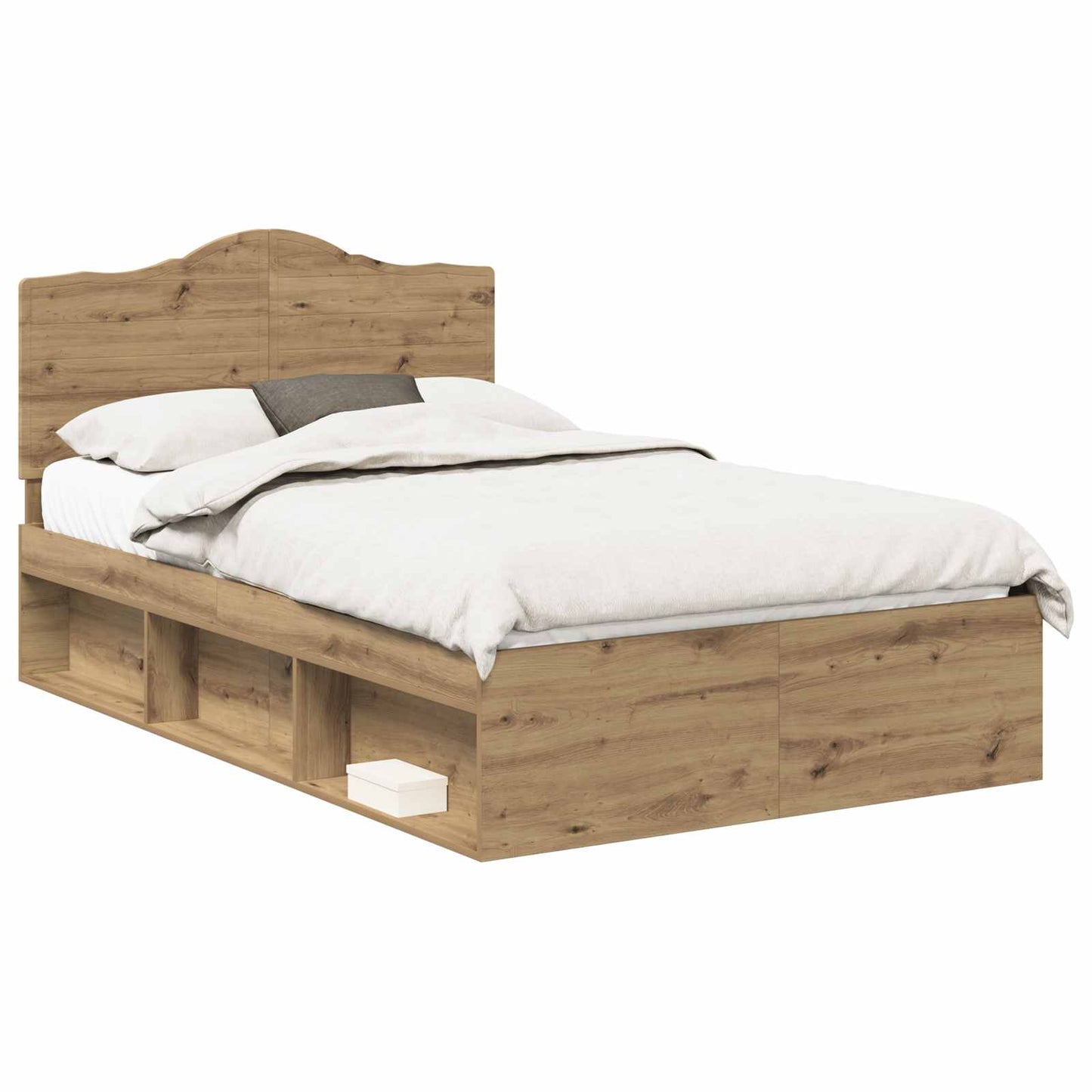 Bedframe Ambachtelijk eiken 120 x 200 cm Massief grenenhout is nu te koop bij PeponiXL, paradijselijk wonen!