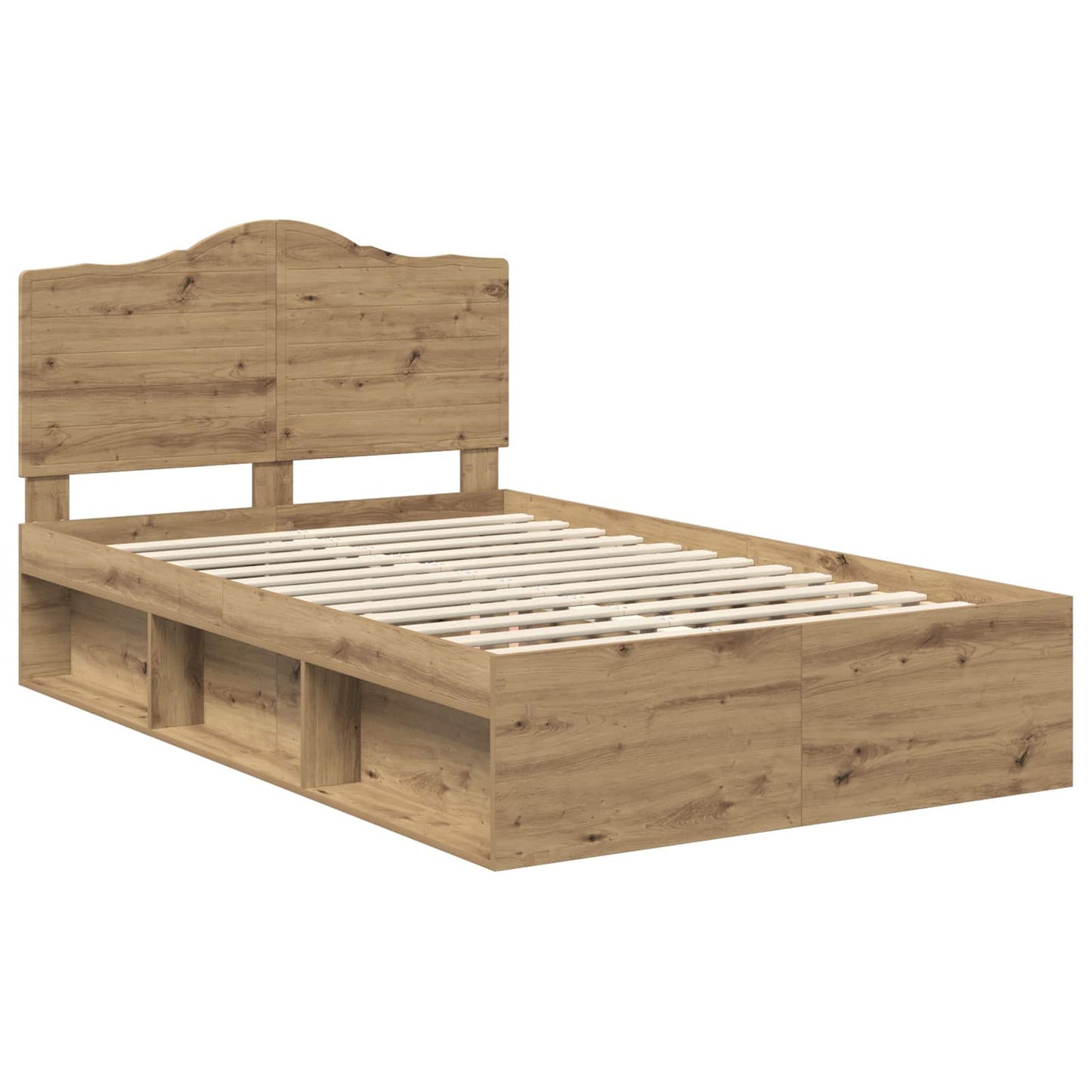Bedframe Ambachtelijk eiken 120 x 200 cm Massief grenenhout is nu te koop bij PeponiXL, paradijselijk wonen!