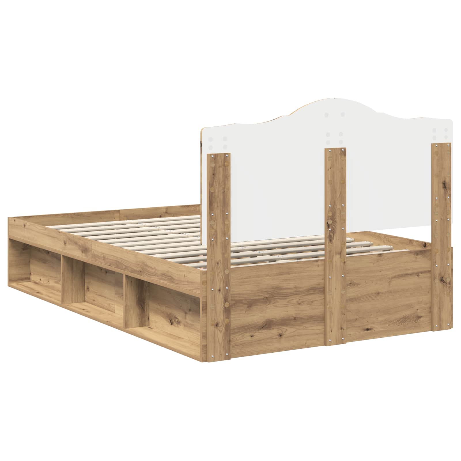 Bedframe Ambachtelijk eiken 120 x 200 cm Massief grenenhout is nu te koop bij PeponiXL, paradijselijk wonen!