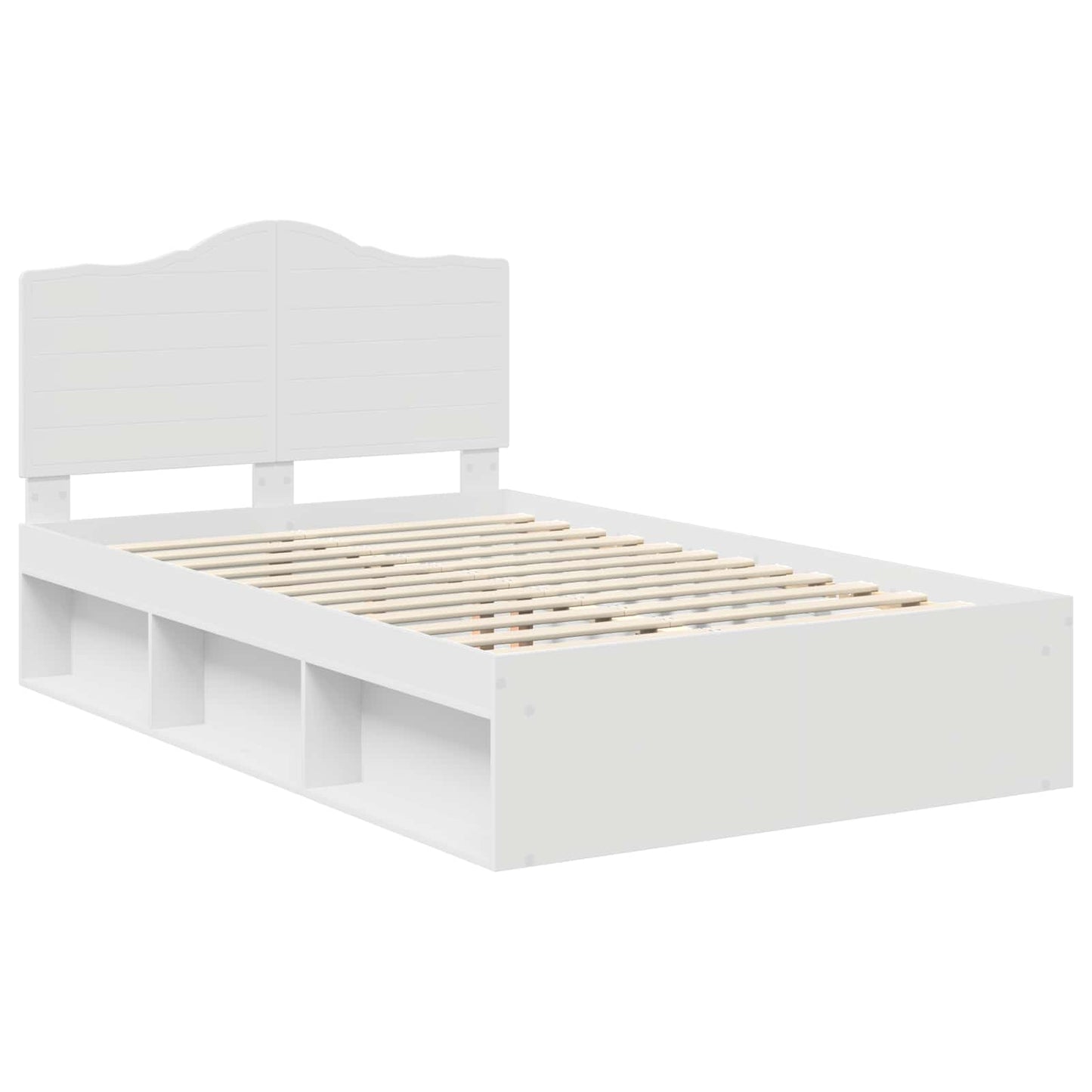 Bedframe met hoofdeinde Wit 120 x 190 cm Massief grenenhout is nu te koop bij PeponiXL, paradijselijk wonen!