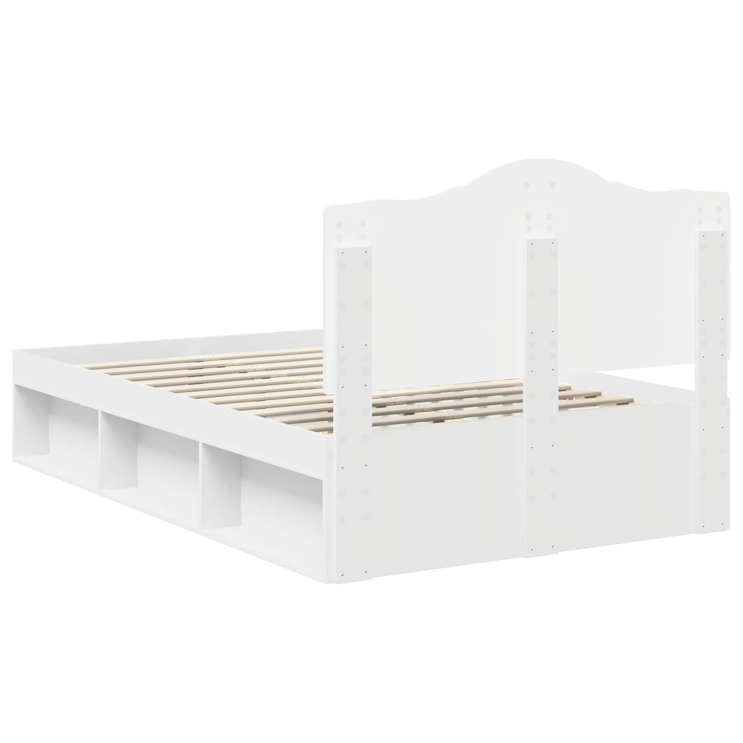 Bedframe met hoofdeinde Wit 120 x 190 cm Massief grenenhout is nu te koop bij PeponiXL, paradijselijk wonen!