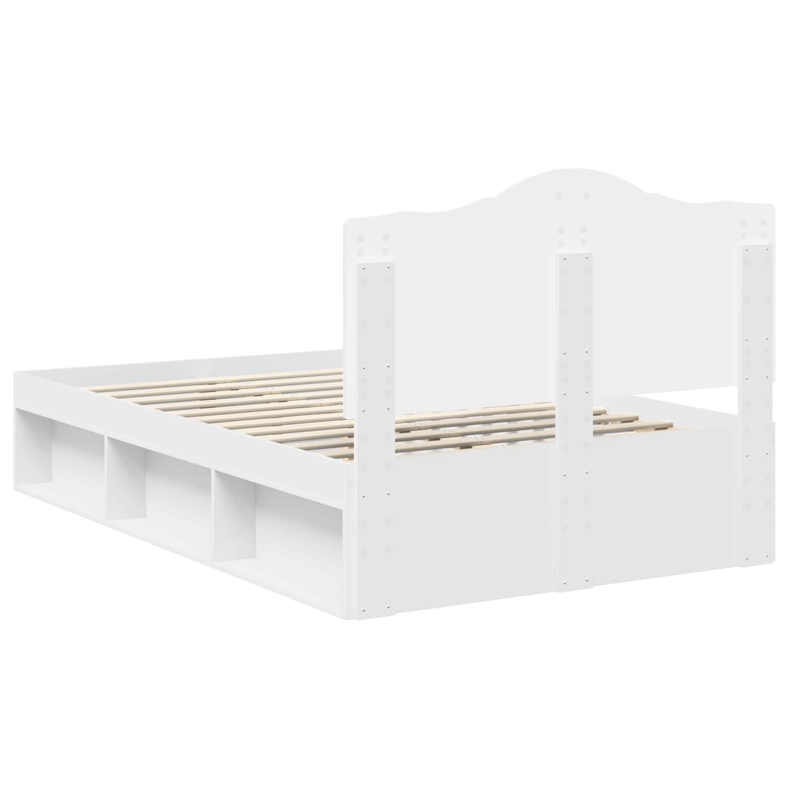 Bedframe met hoofdeinde Wit 120 x 190 cm Massief grenenhout is nu te koop bij PeponiXL, paradijselijk wonen!