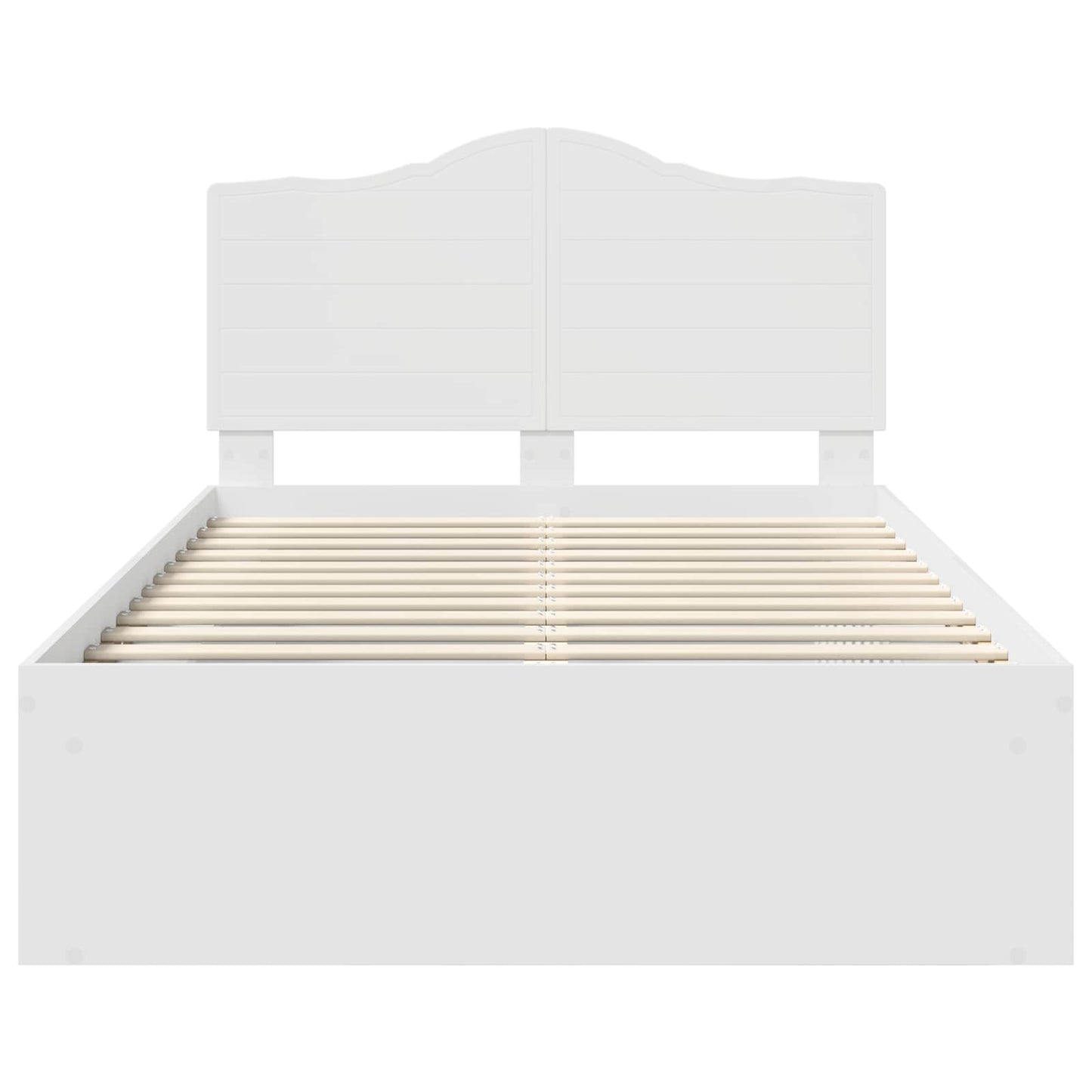 Bedframe met hoofdeinde Wit 120 x 190 cm Massief grenenhout is nu te koop bij PeponiXL, paradijselijk wonen!