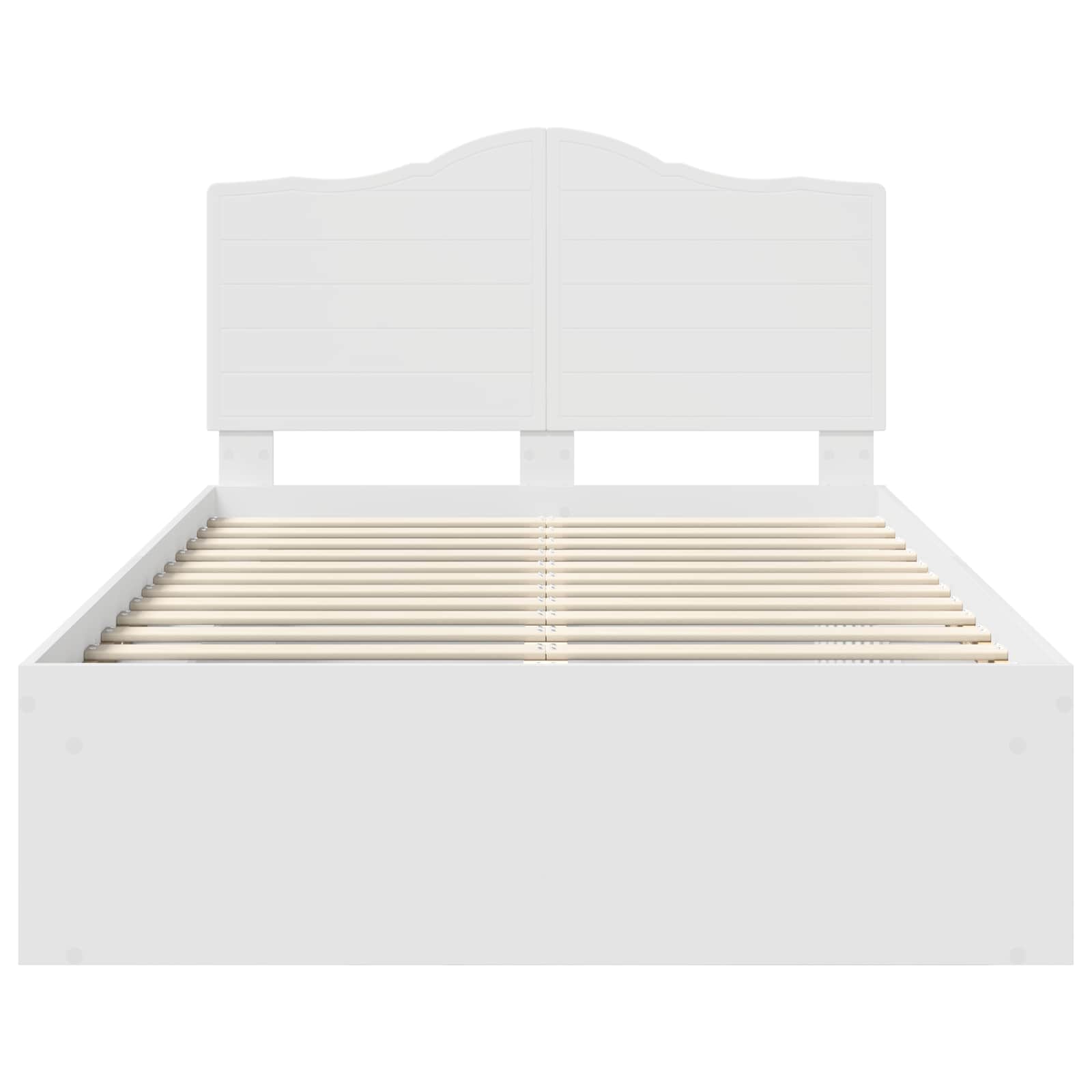 Bedframe met hoofdeinde Wit 120 x 190 cm Massief grenenhout is nu te koop bij PeponiXL, paradijselijk wonen!