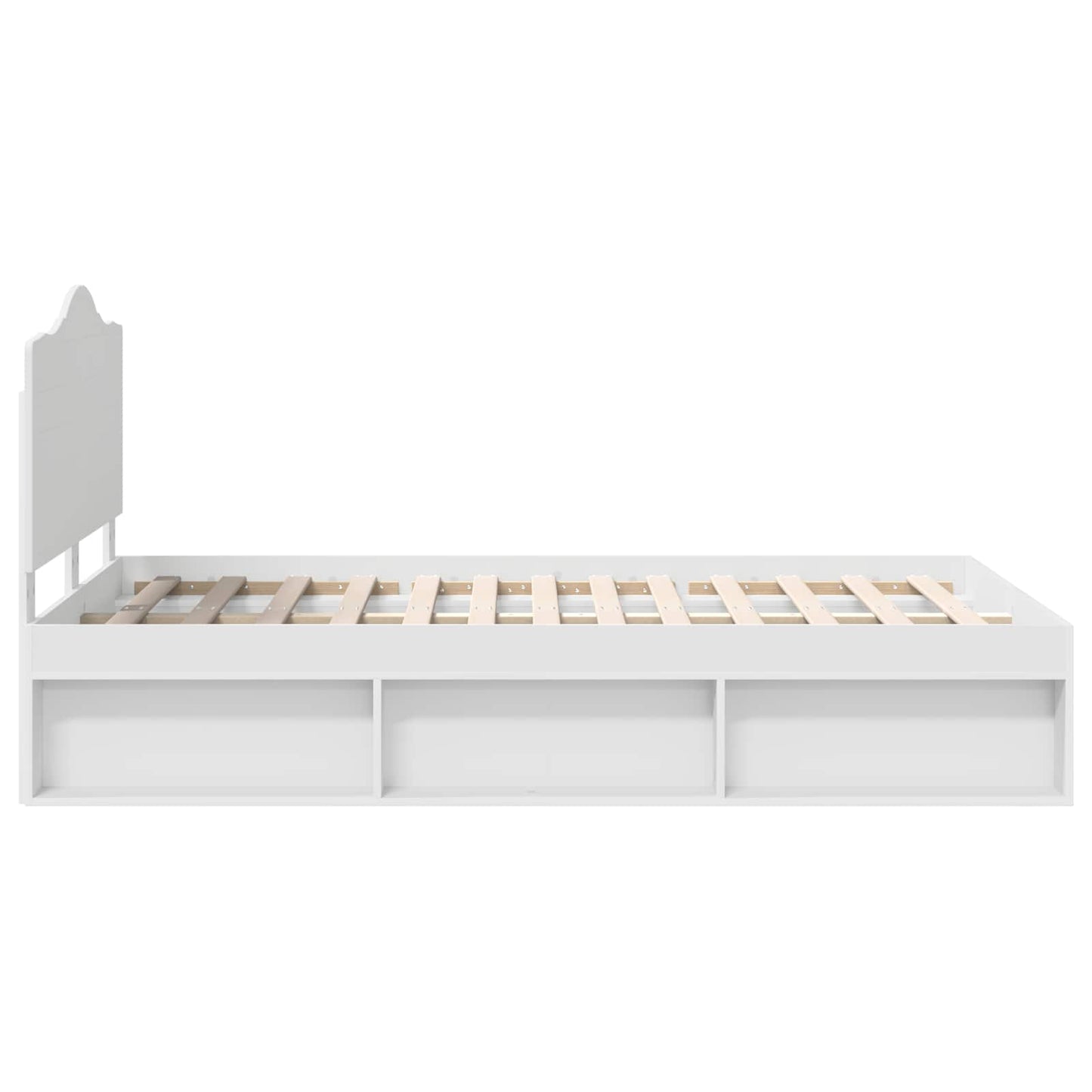 Bedframe met hoofdeinde Wit 120 x 190 cm Massief grenenhout is nu te koop bij PeponiXL, paradijselijk wonen!