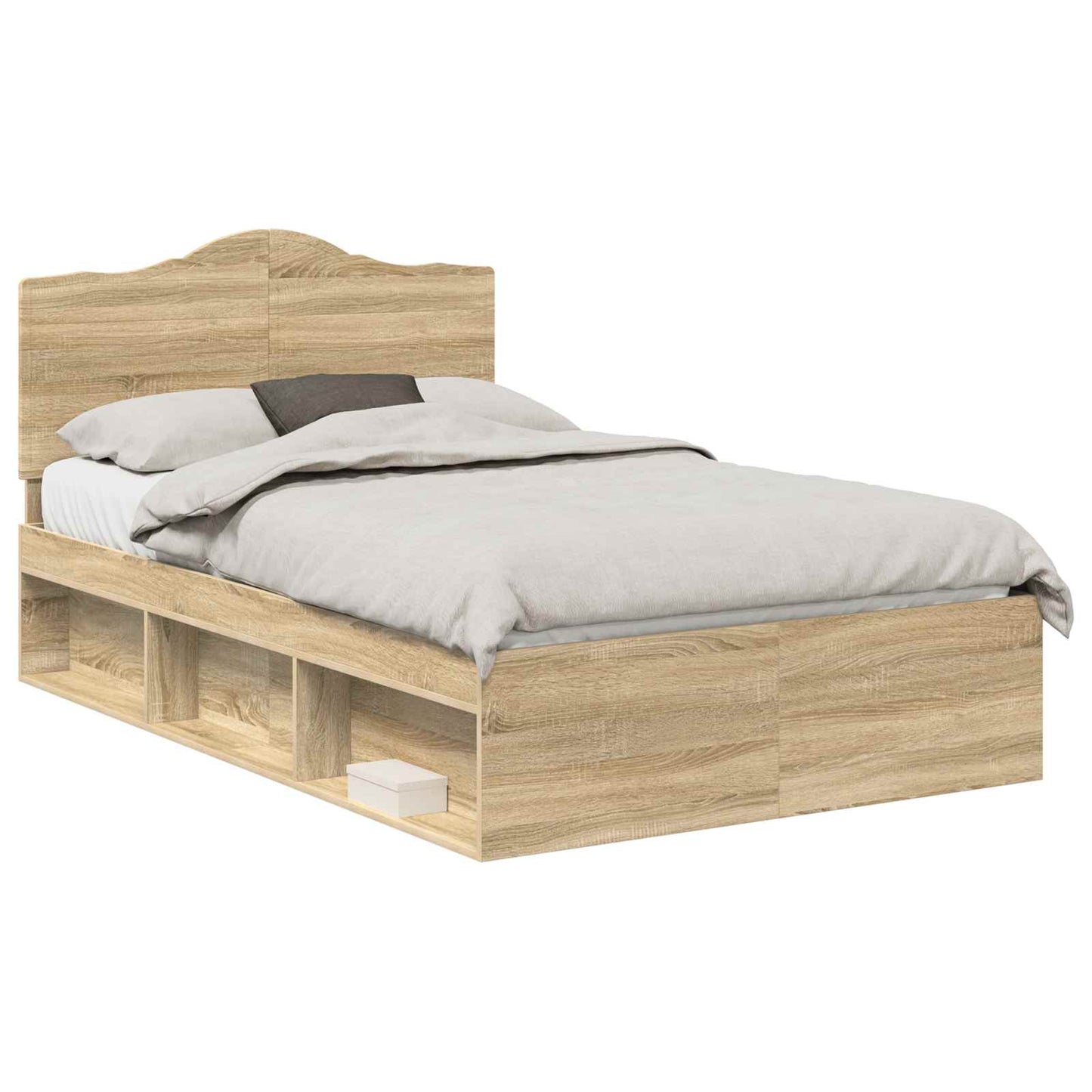 Bedframe met hoofdeinde Sonoma 120 x 190 cm Massief grenenhout is nu te koop bij PeponiXL, paradijselijk wonen!