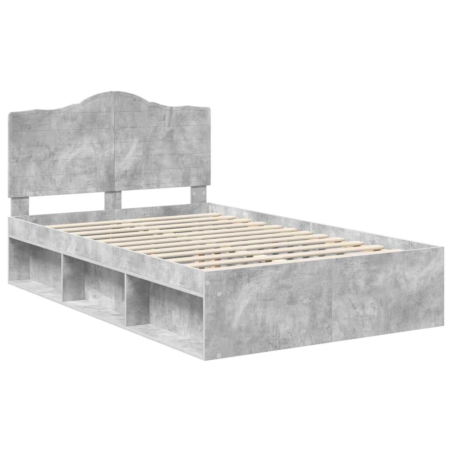 Bedframe met hoofdeinde Beton 120 x 190 cm Massief grenenhout is nu te koop bij PeponiXL, paradijselijk wonen!