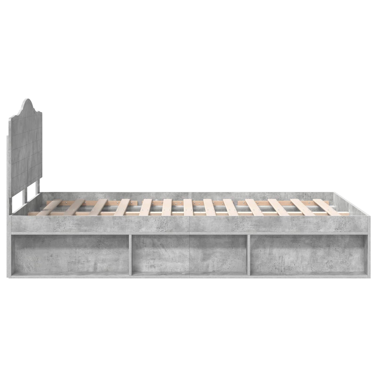 Bedframe met hoofdeinde Beton 120 x 190 cm Massief grenenhout is nu te koop bij PeponiXL, paradijselijk wonen!